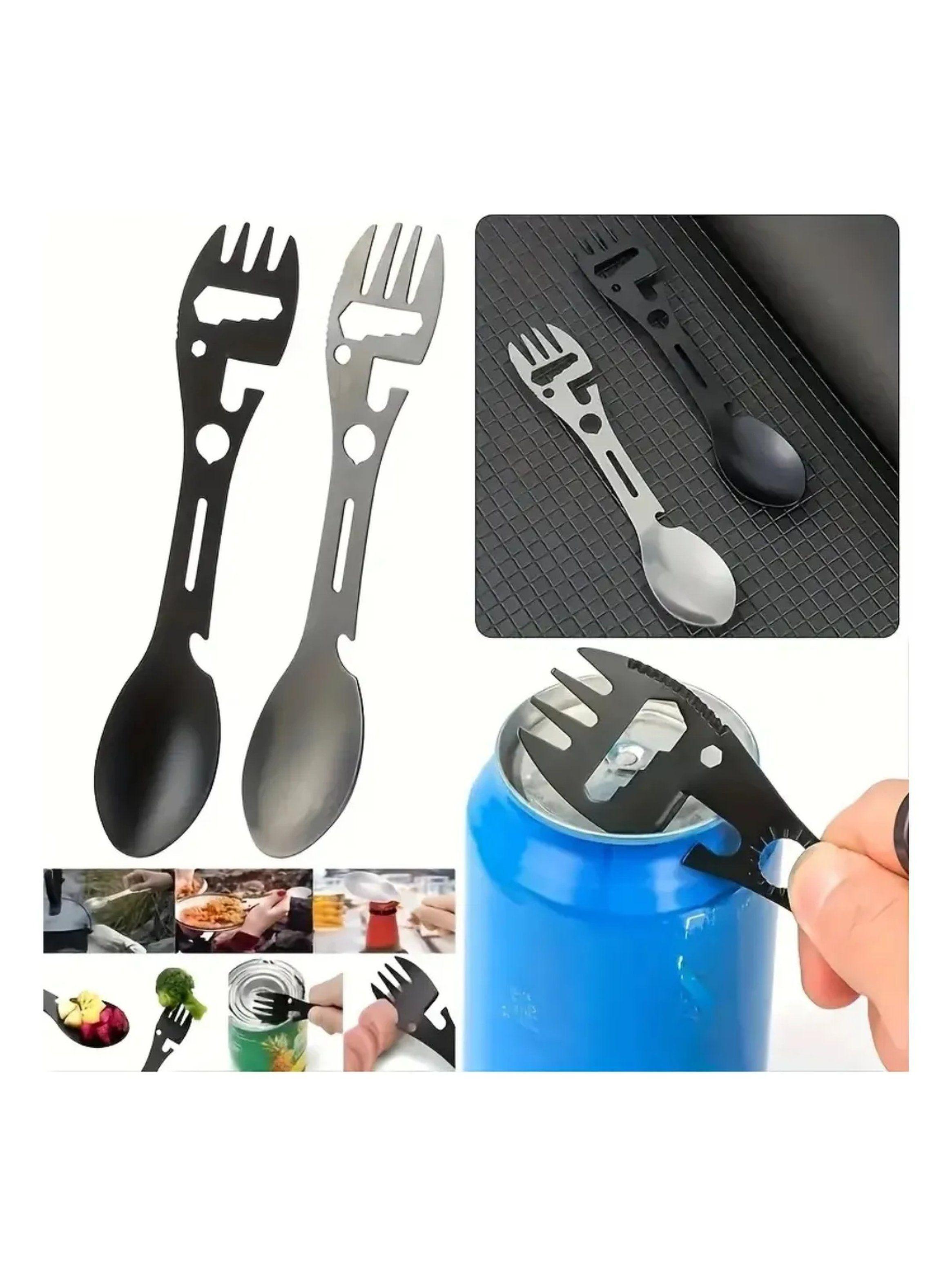 Juego de Utensilios de Camping Acero Inoxidable Incluye Taza, Cuenco y Cubierto Multifuncional-5