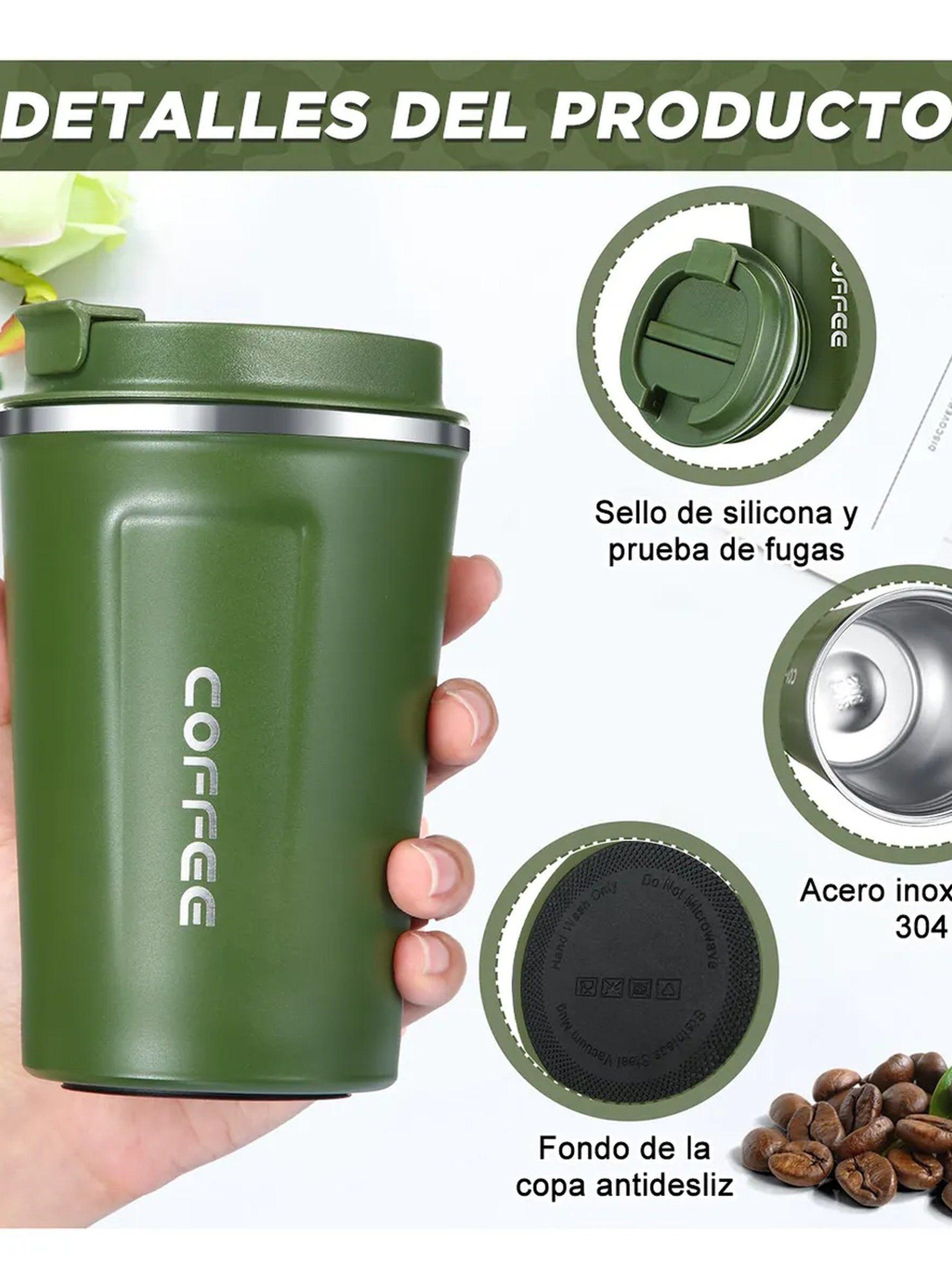 Taza Térmica Acero Inoxidable 304 500ml Verde A Prueba de Fugas-2