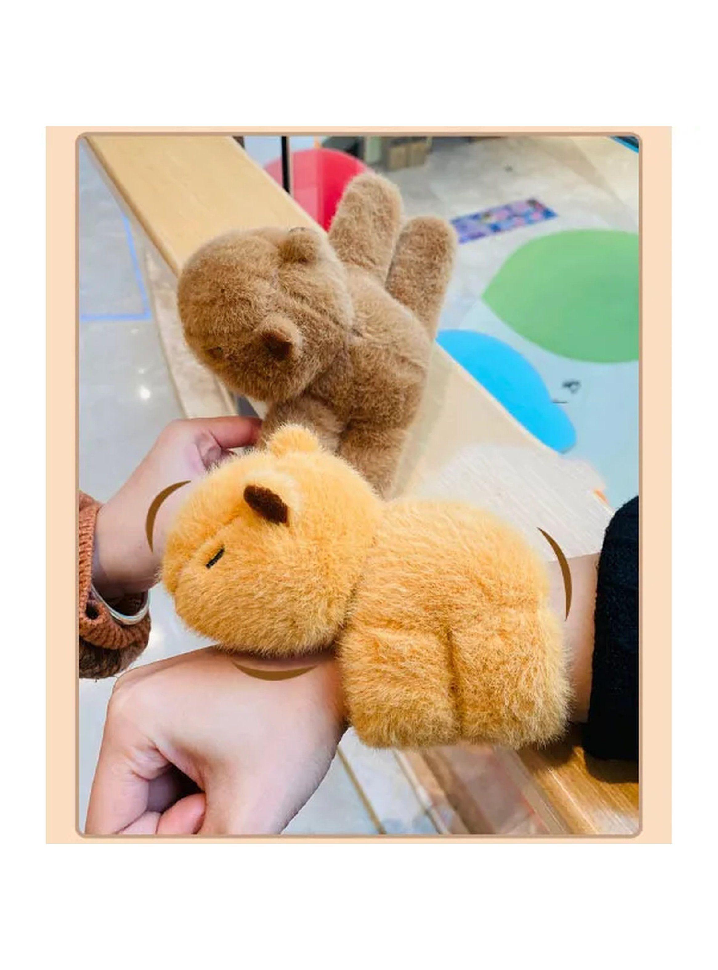 Pulsera de Peluche Ajustable Diseño Animal Marrón-7