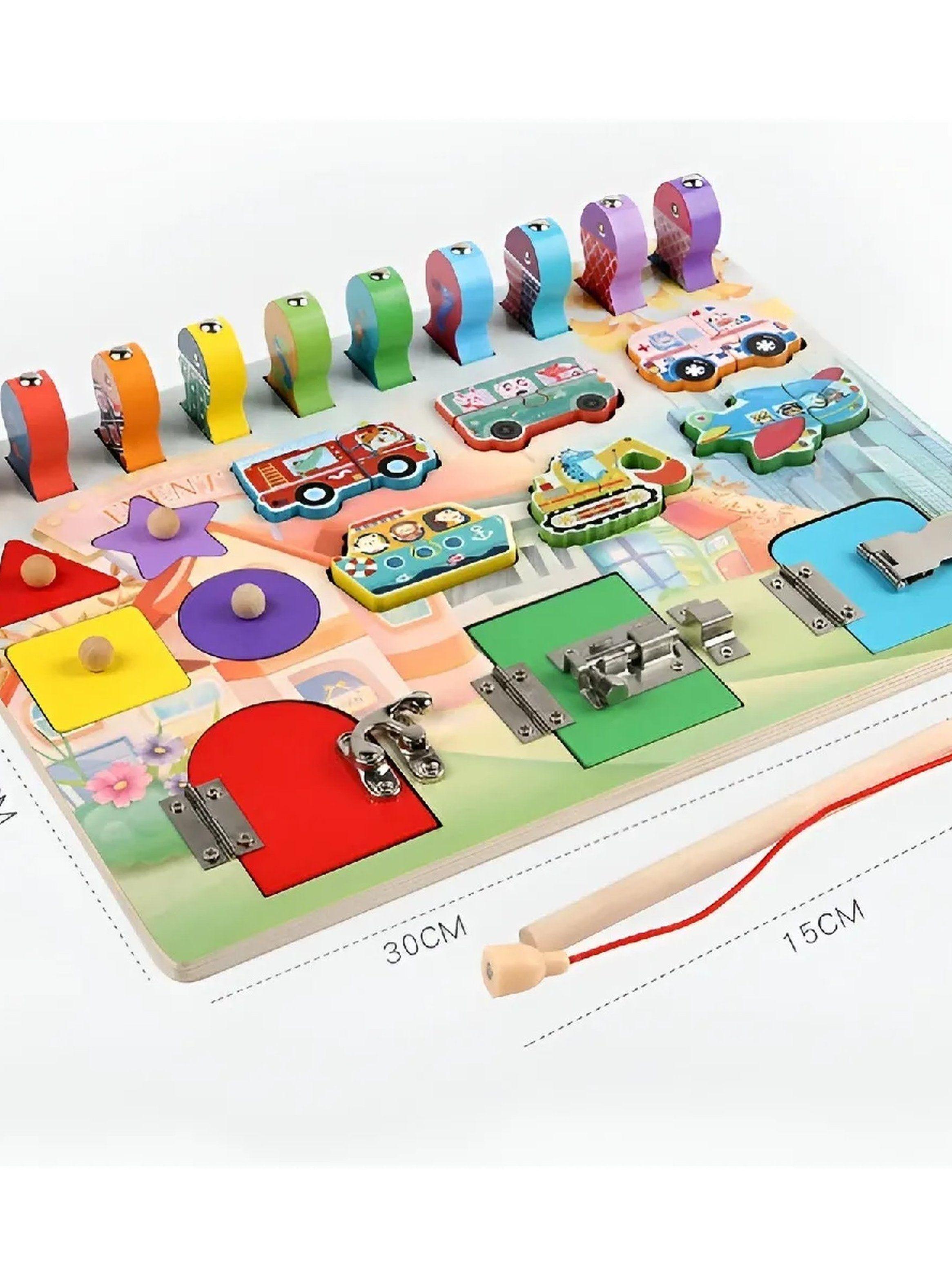 Tablero Sensorial Montessori Juguete Educativo Madera Multicolor-4