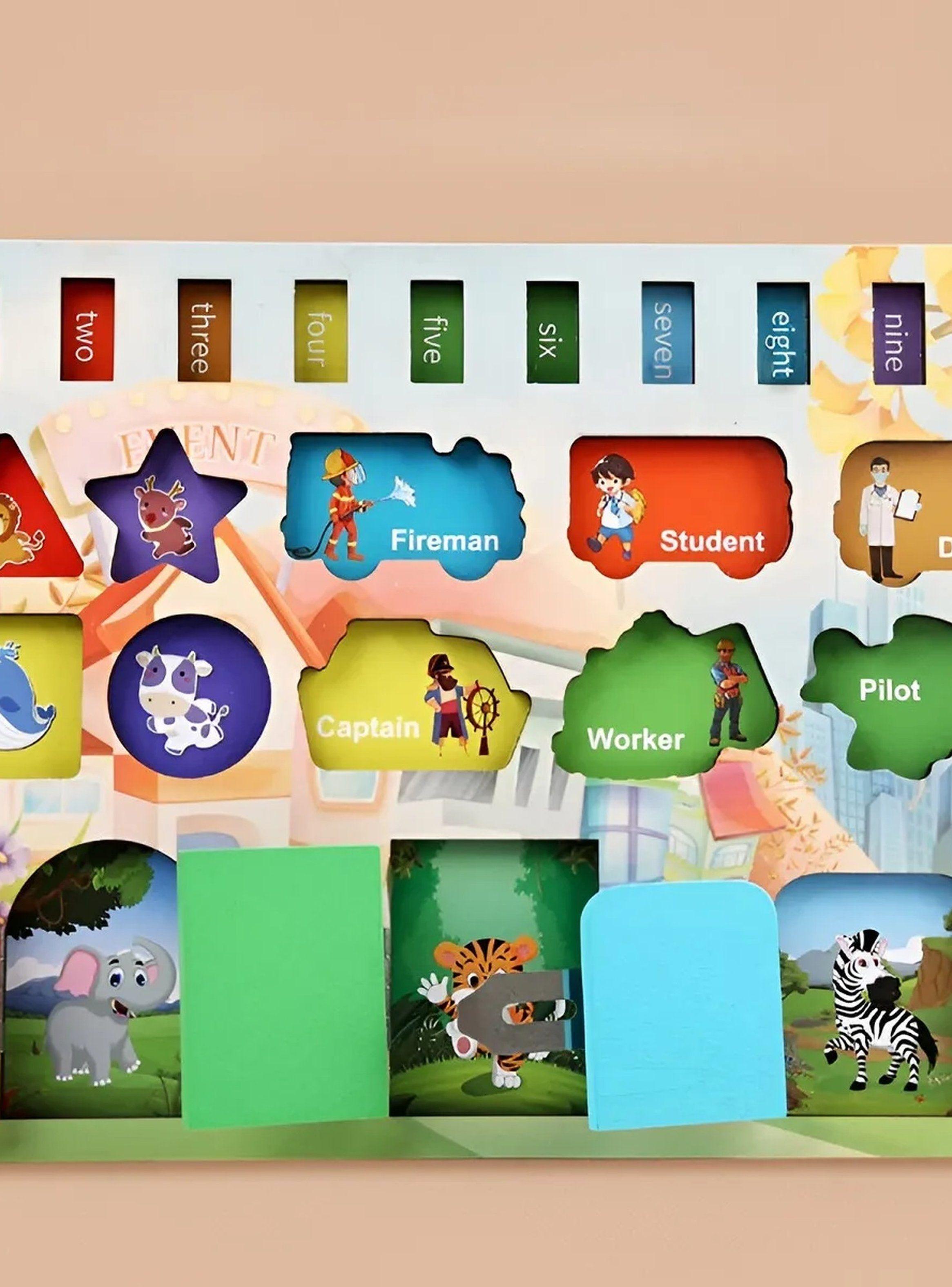 Tablero Sensorial Montessori Juguete Educativo Madera Multicolor-6