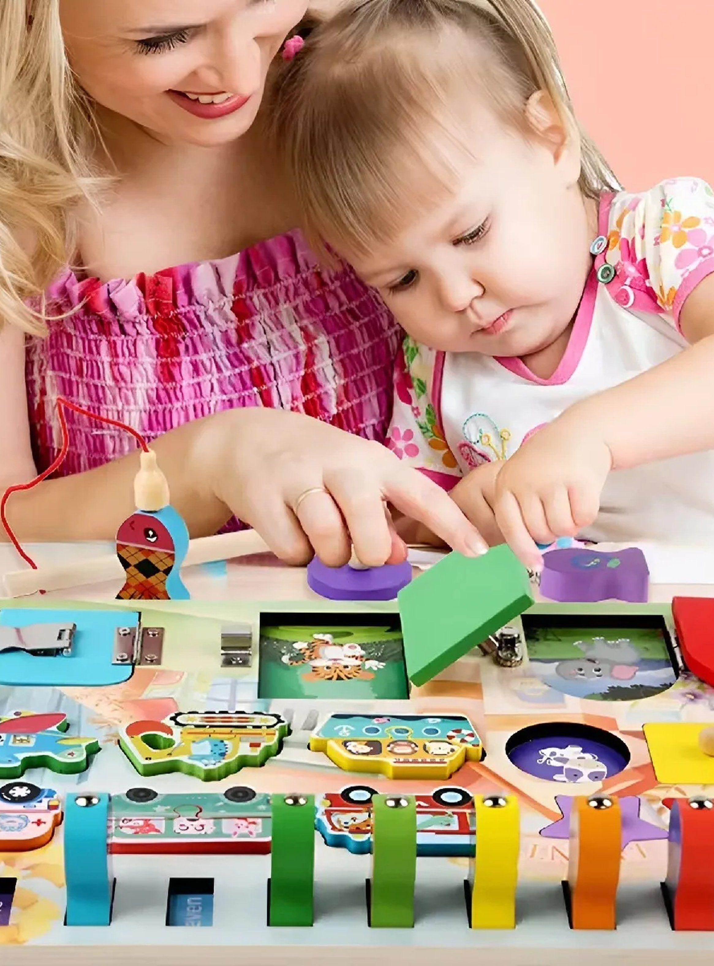 Tablero Sensorial Montessori Juguete Educativo Madera Multicolor-7