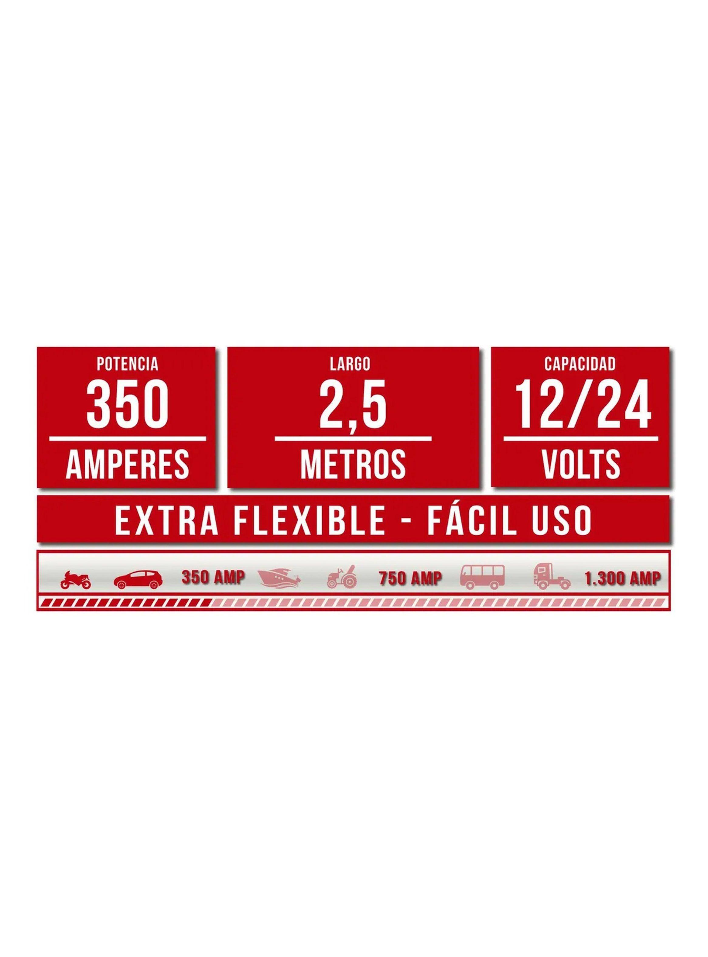 Cable Para Batería Extra Flexible 350 Amperes 2.5 Metros 12/24 Volt-5
