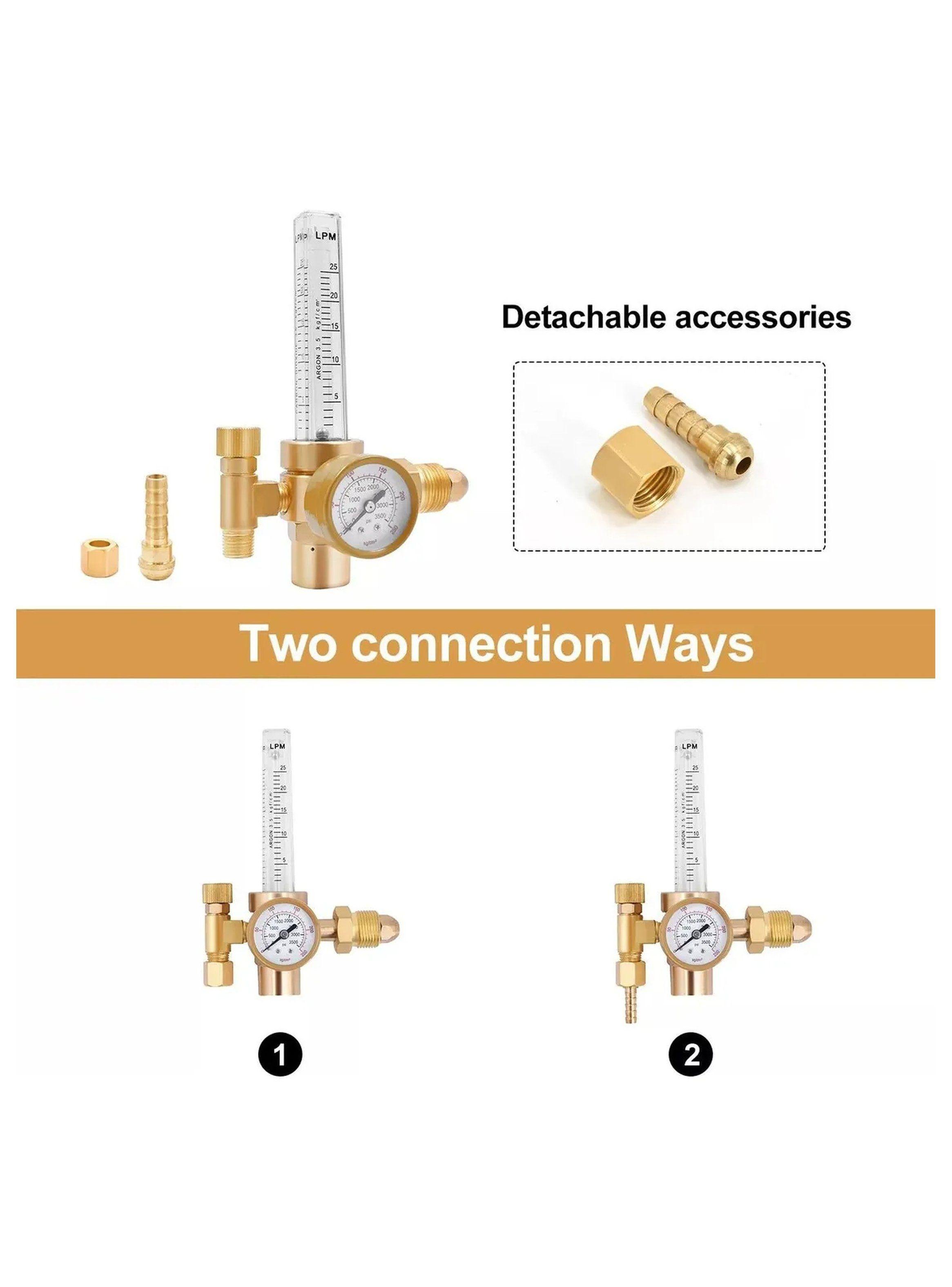 Medidor de Flujo de Gas LPM con Manómetro de Alta Presión CGA-580-2