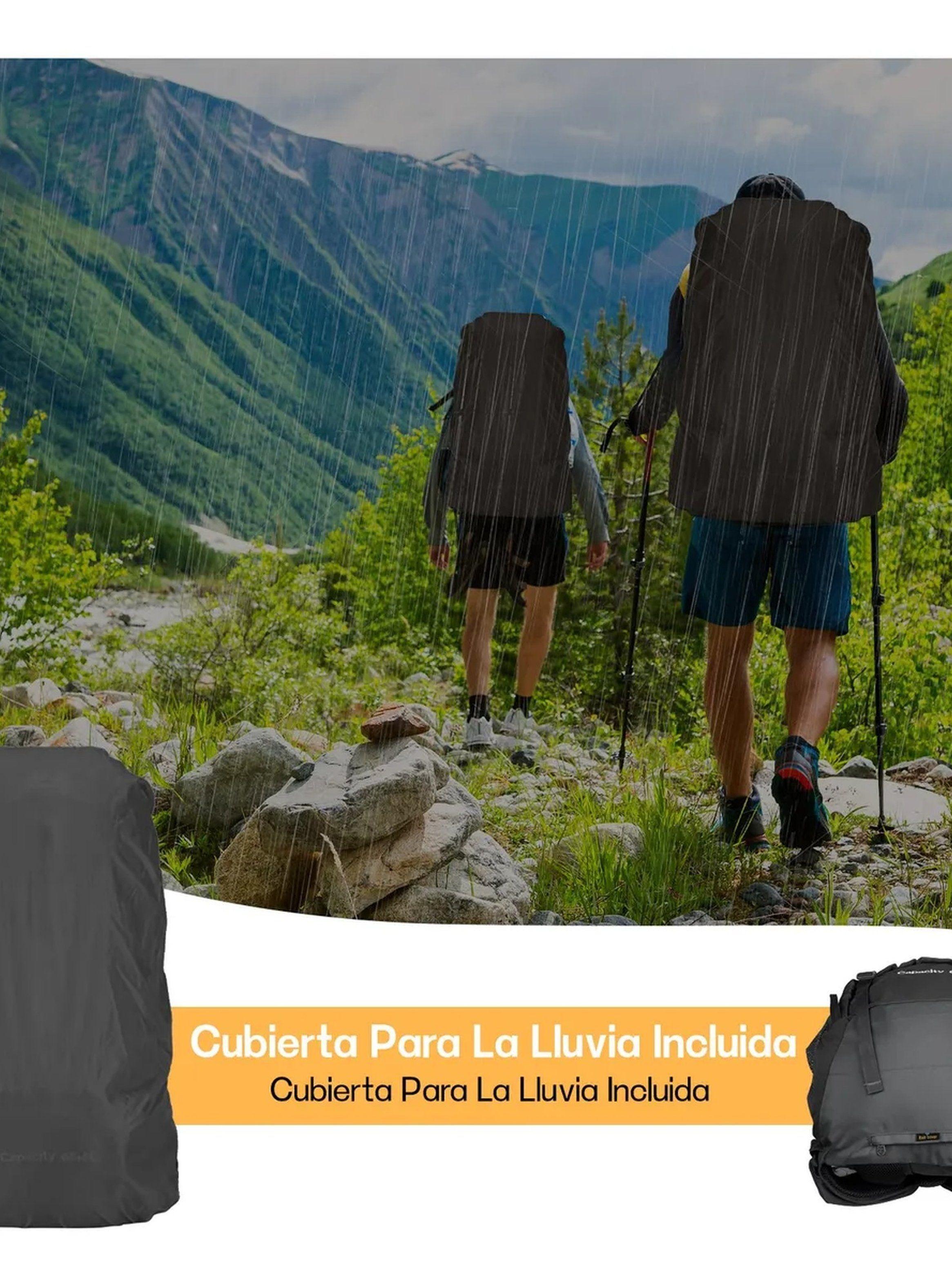 Mochila de Senderismo 70L Impermeable Ajustable Ergonómica-5