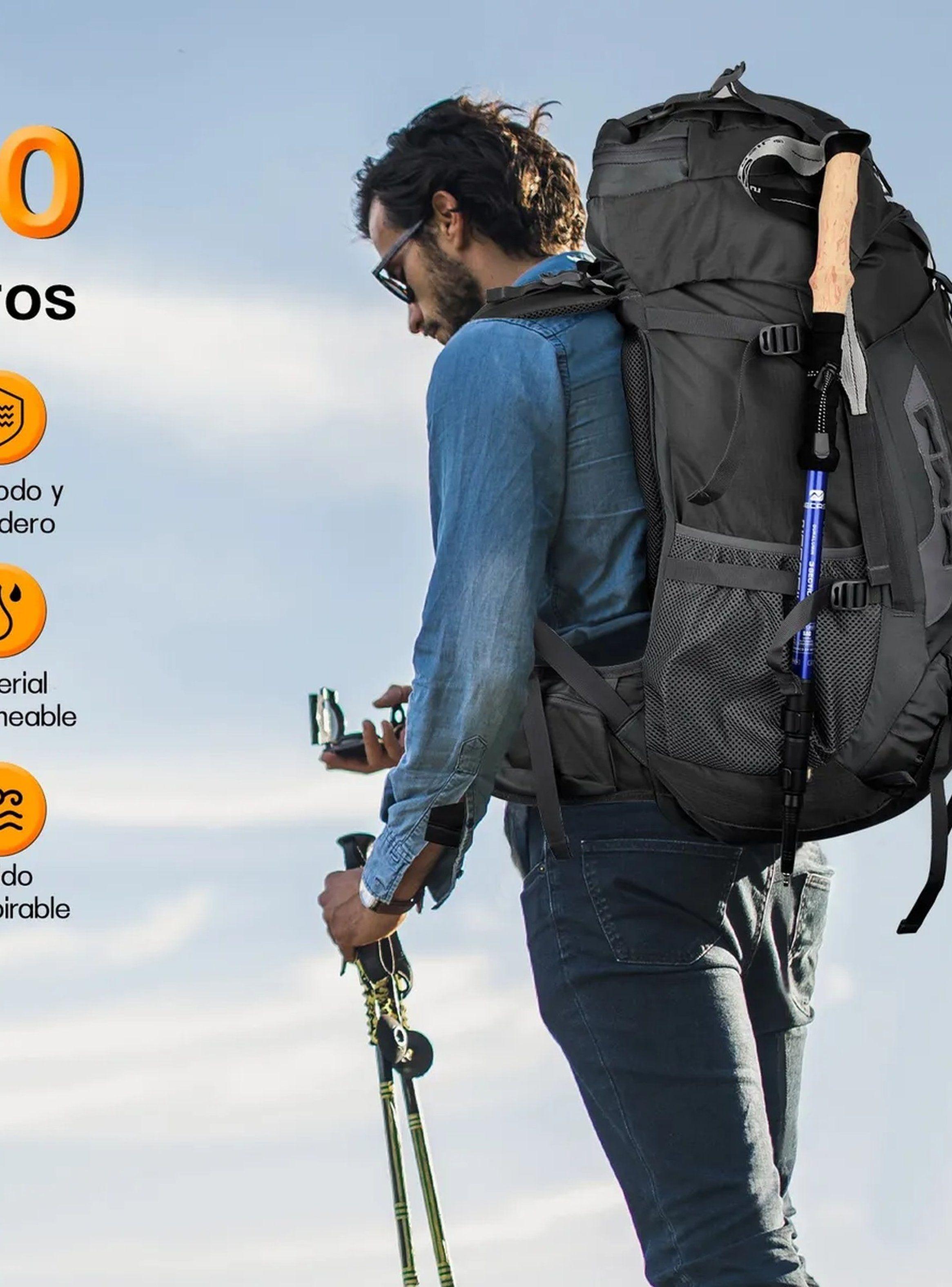 Mochila de Senderismo 70L Impermeable Ajustable Ergonómica-8