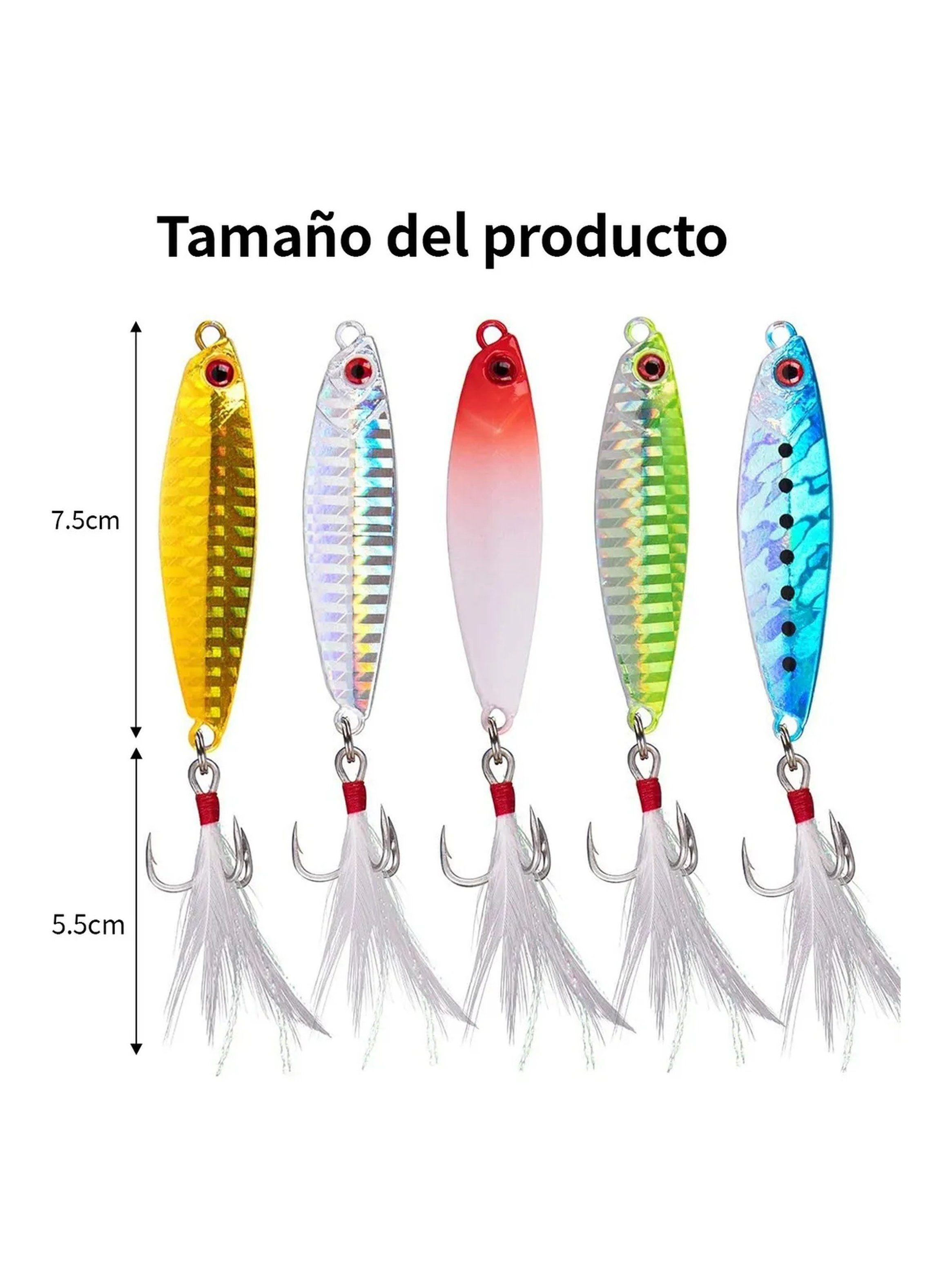 Señuelo de Pesca de Metal 7.5 cm Multicolor con Triple Anzuelo-2