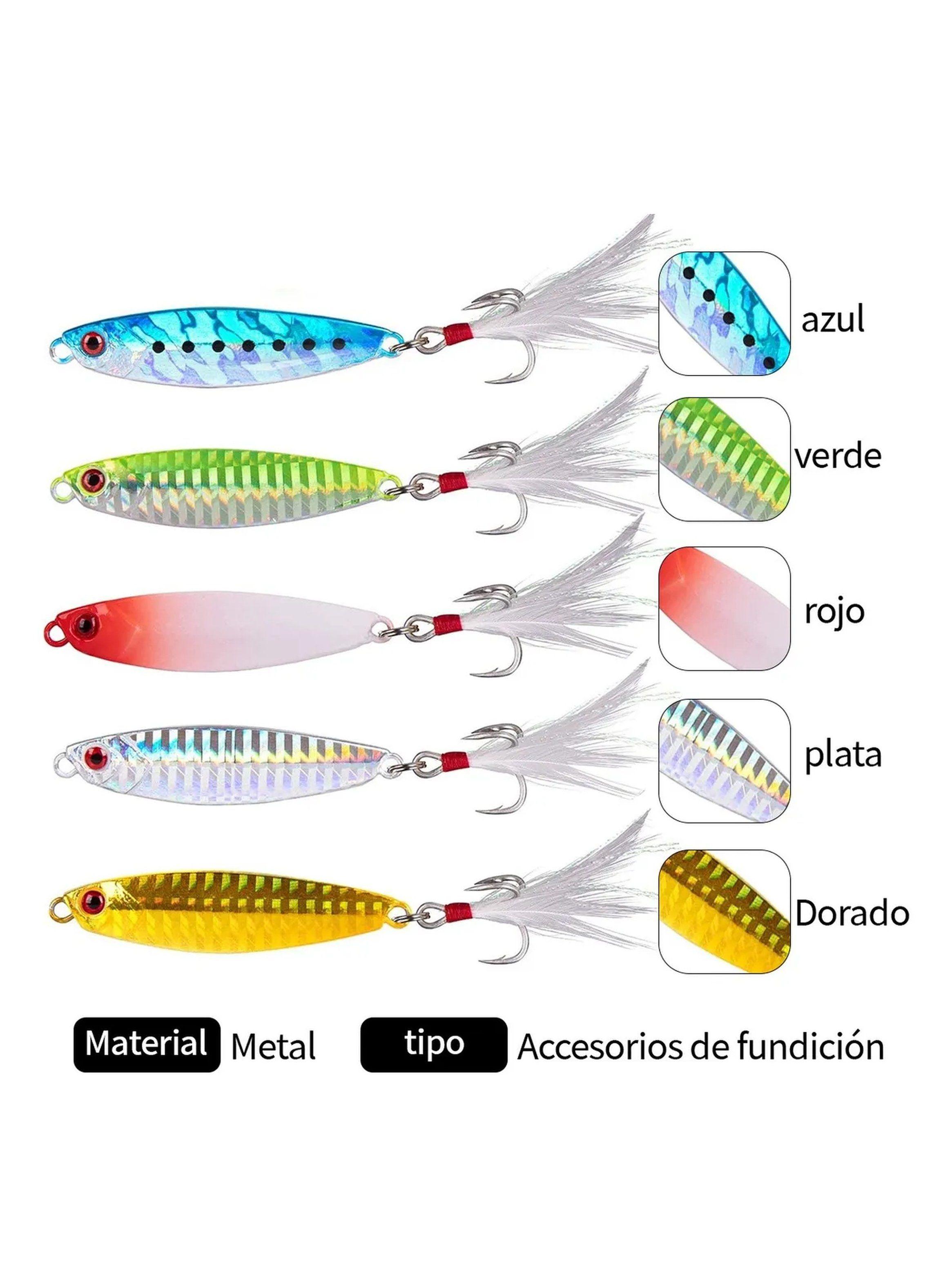 Señuelo de Pesca de Metal 7.5 cm Multicolor con Triple Anzuelo-3
