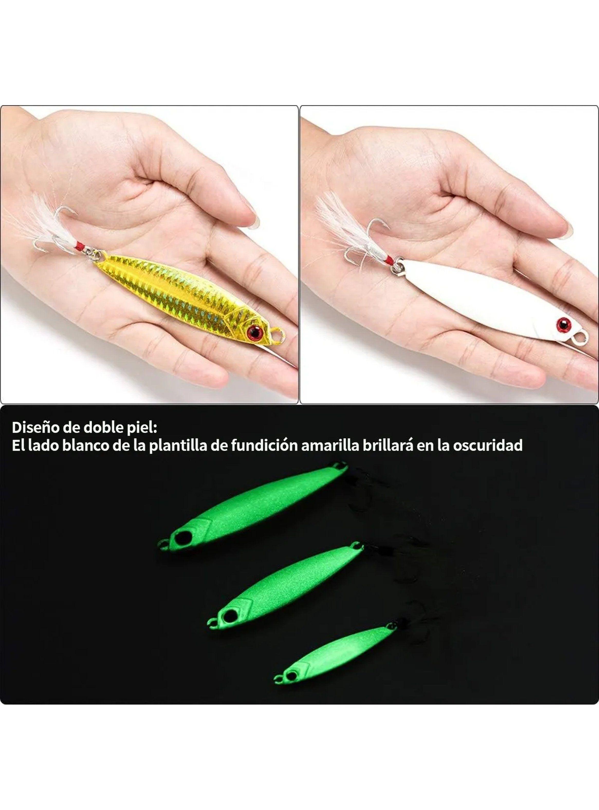 Señuelo de Pesca de Metal 7.5 cm Multicolor con Triple Anzuelo-4