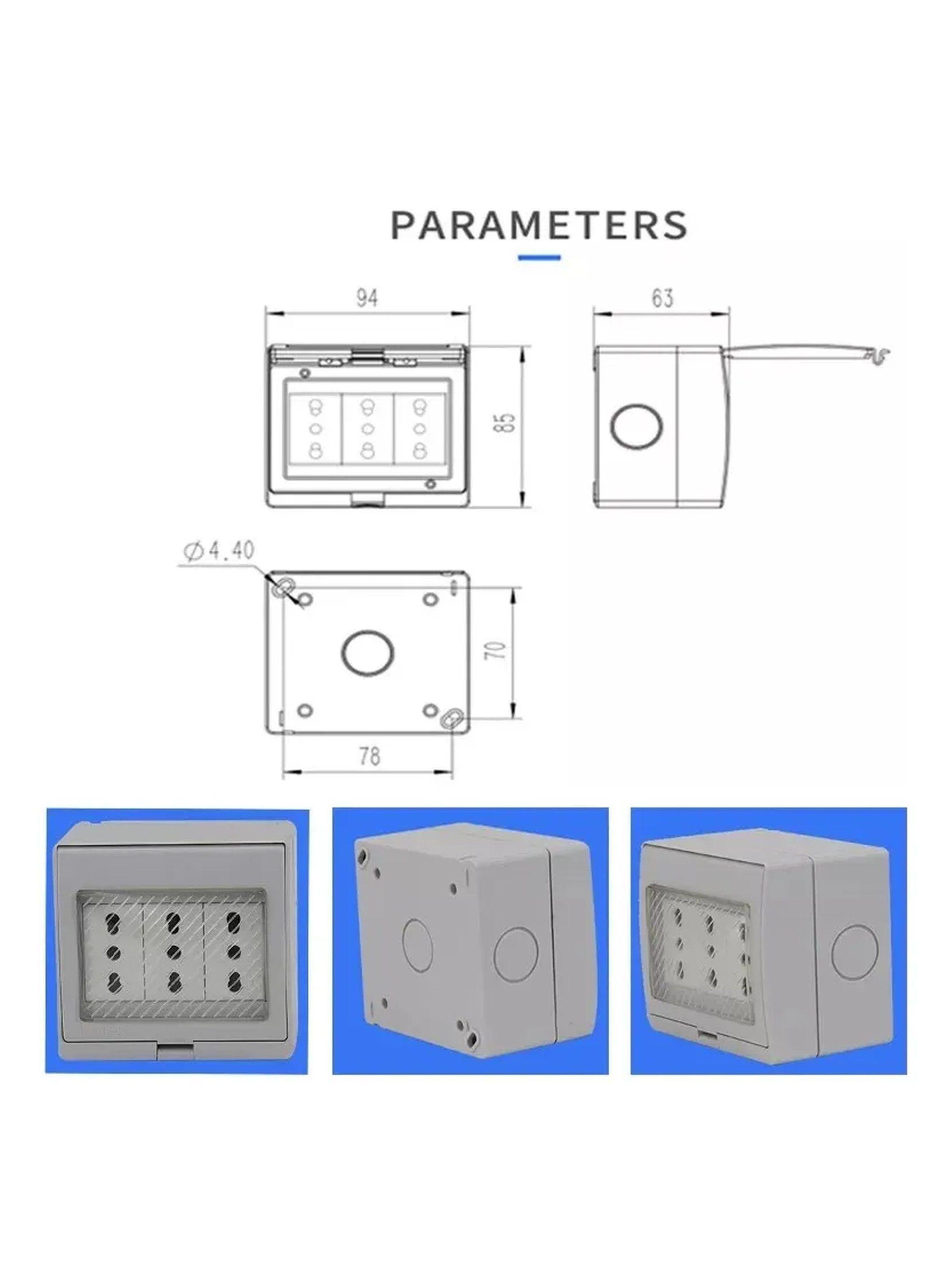 Caja Enchufe Exterior Impermeable Antigolpes Resistente Al Polvo-3