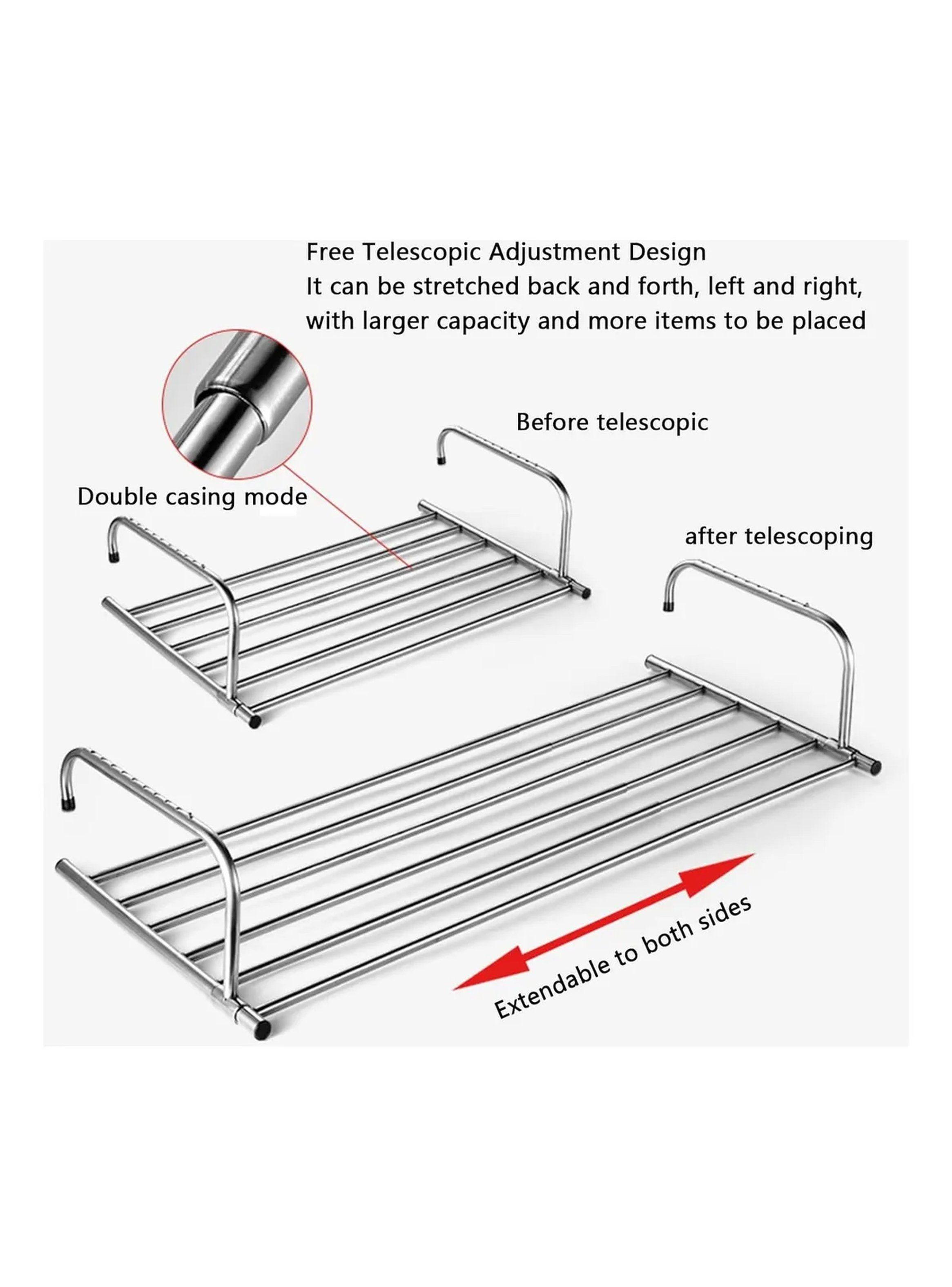Estante de Secado Ajustable Acero Inoxidable Multiusos-5