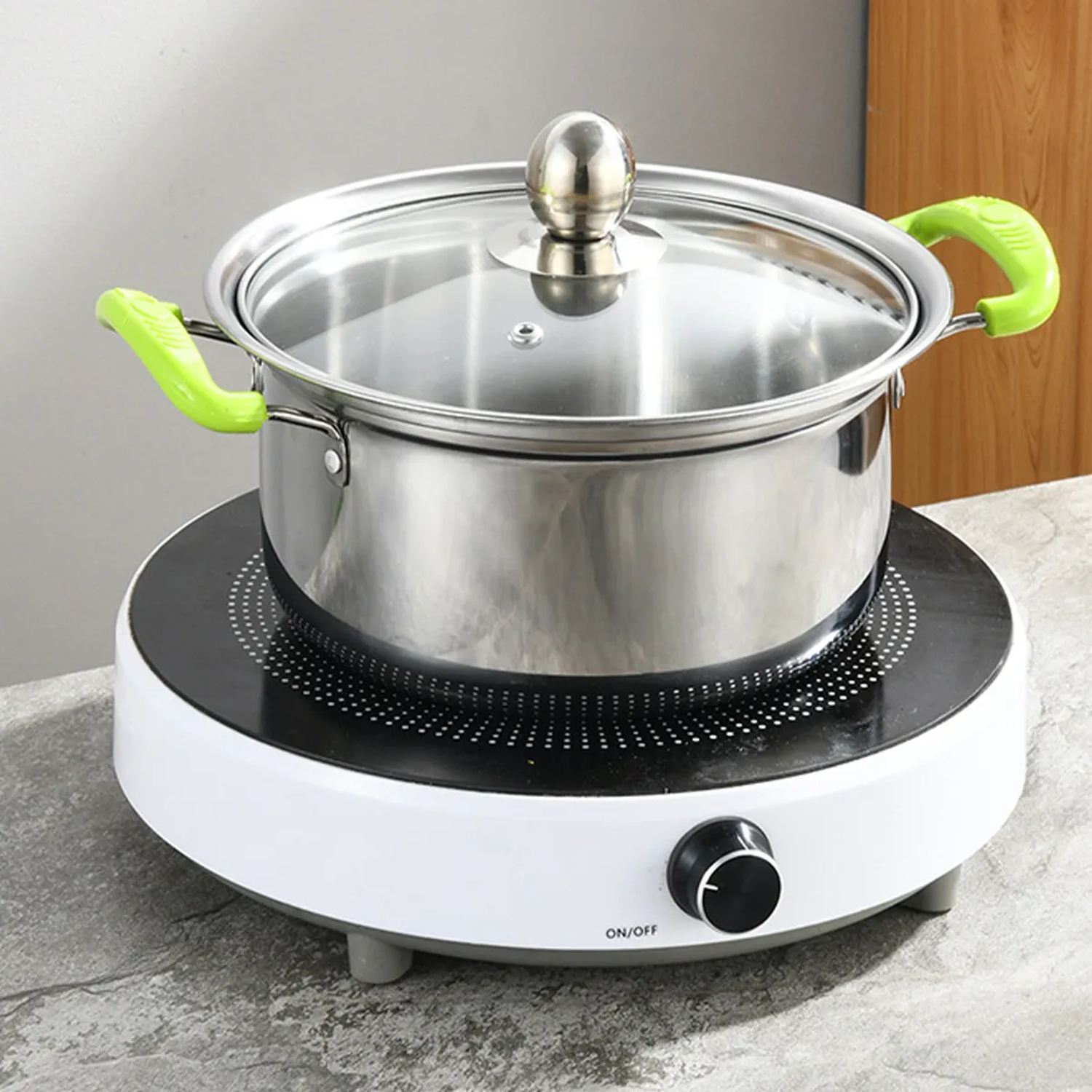 Juego de Ollas Acero Inoxidable Fondo Plano Antiadherente 3 Piezas-9