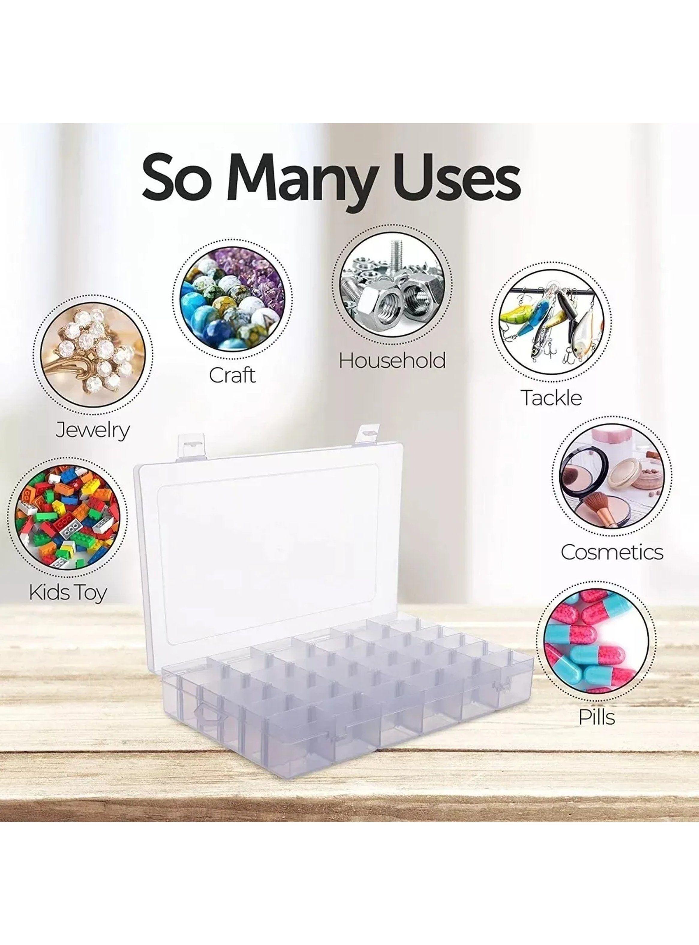 Caja Organizador de Plástico 36 Compartimentos Transparente 2 Piezas-3