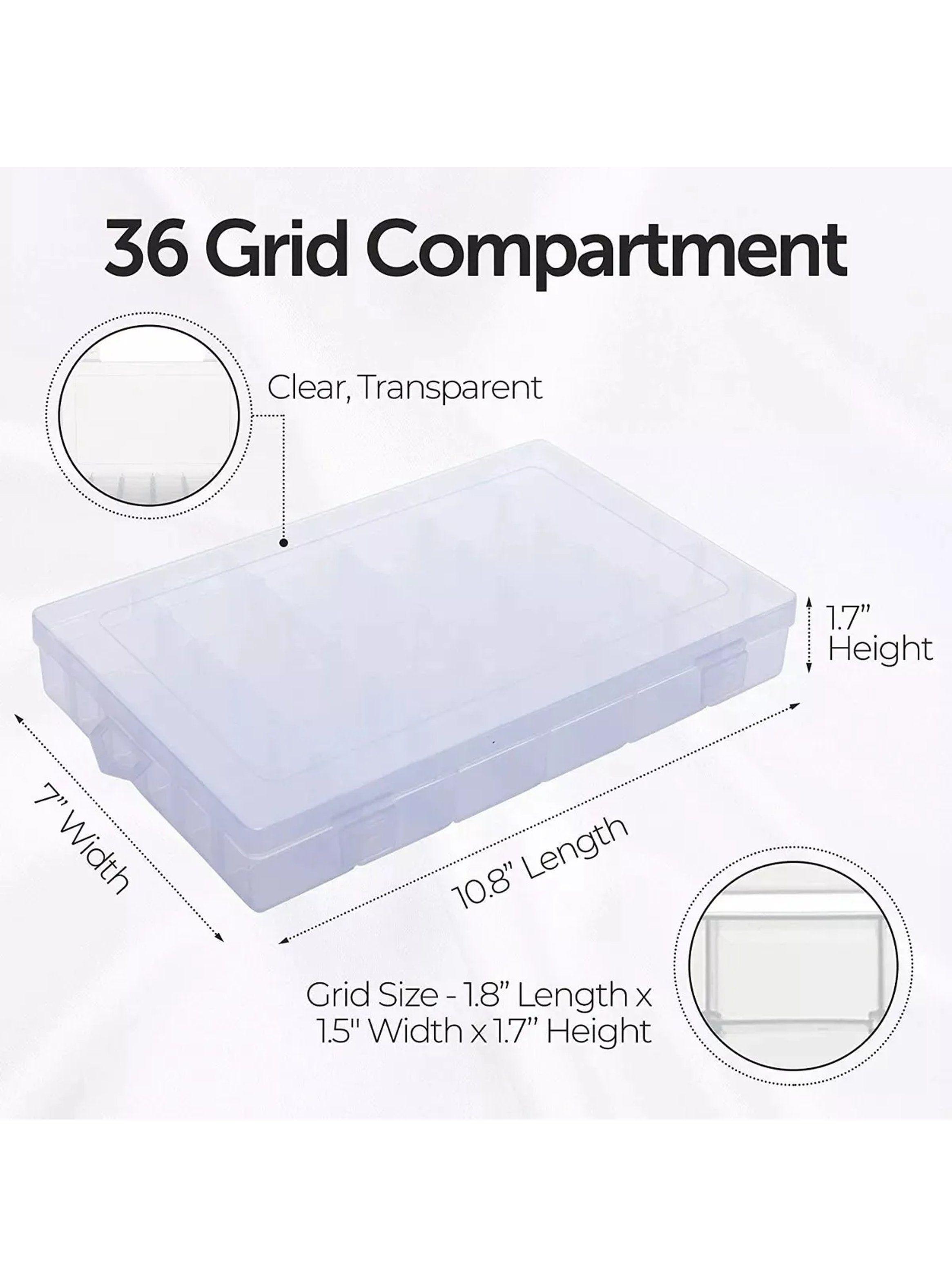 Caja Organizador de Plástico 36 Compartimentos Transparente 2 Piezas-7