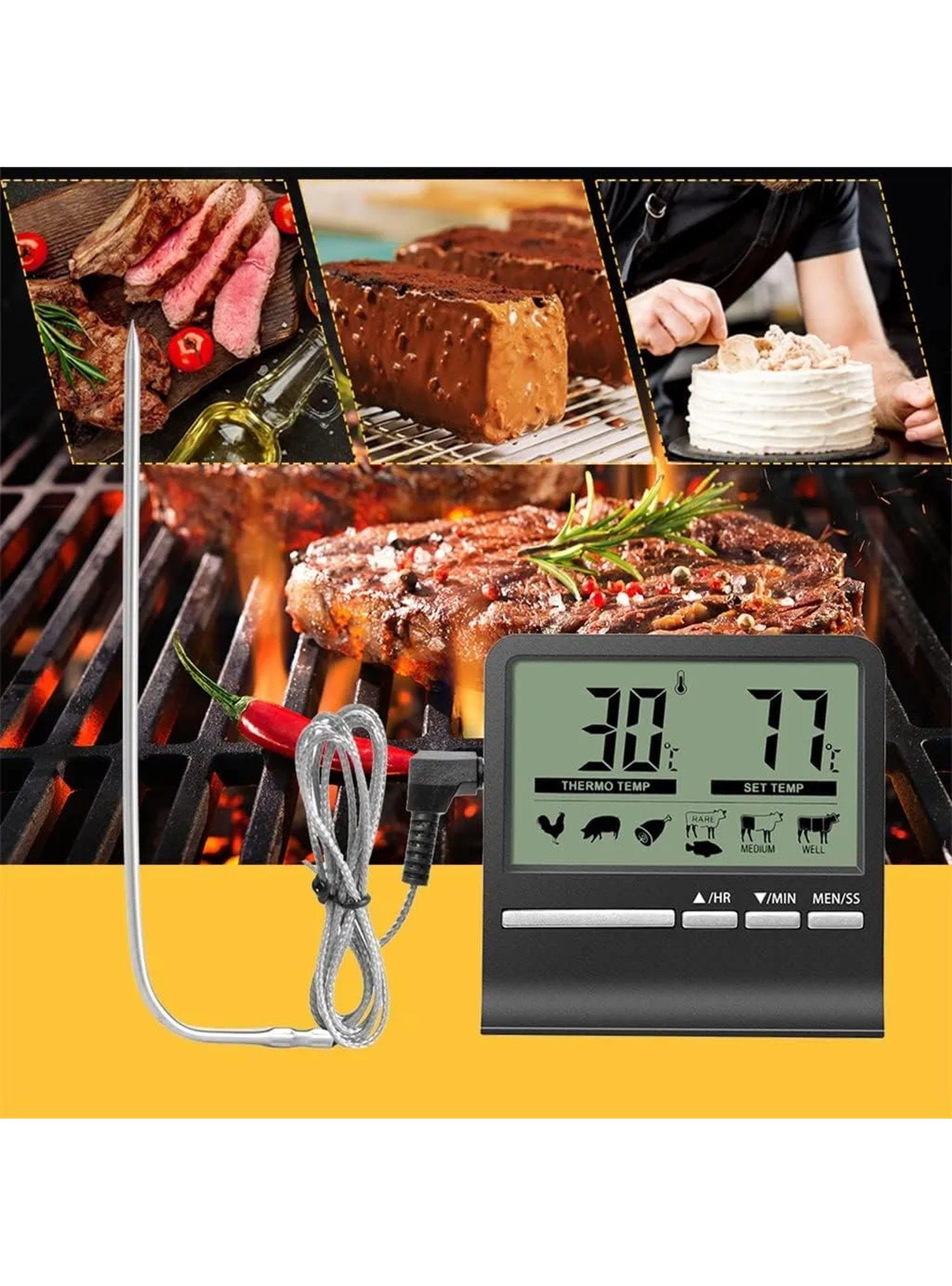 Termómetro Digital de Cocina con Sonda de Acero Inoxidable-1