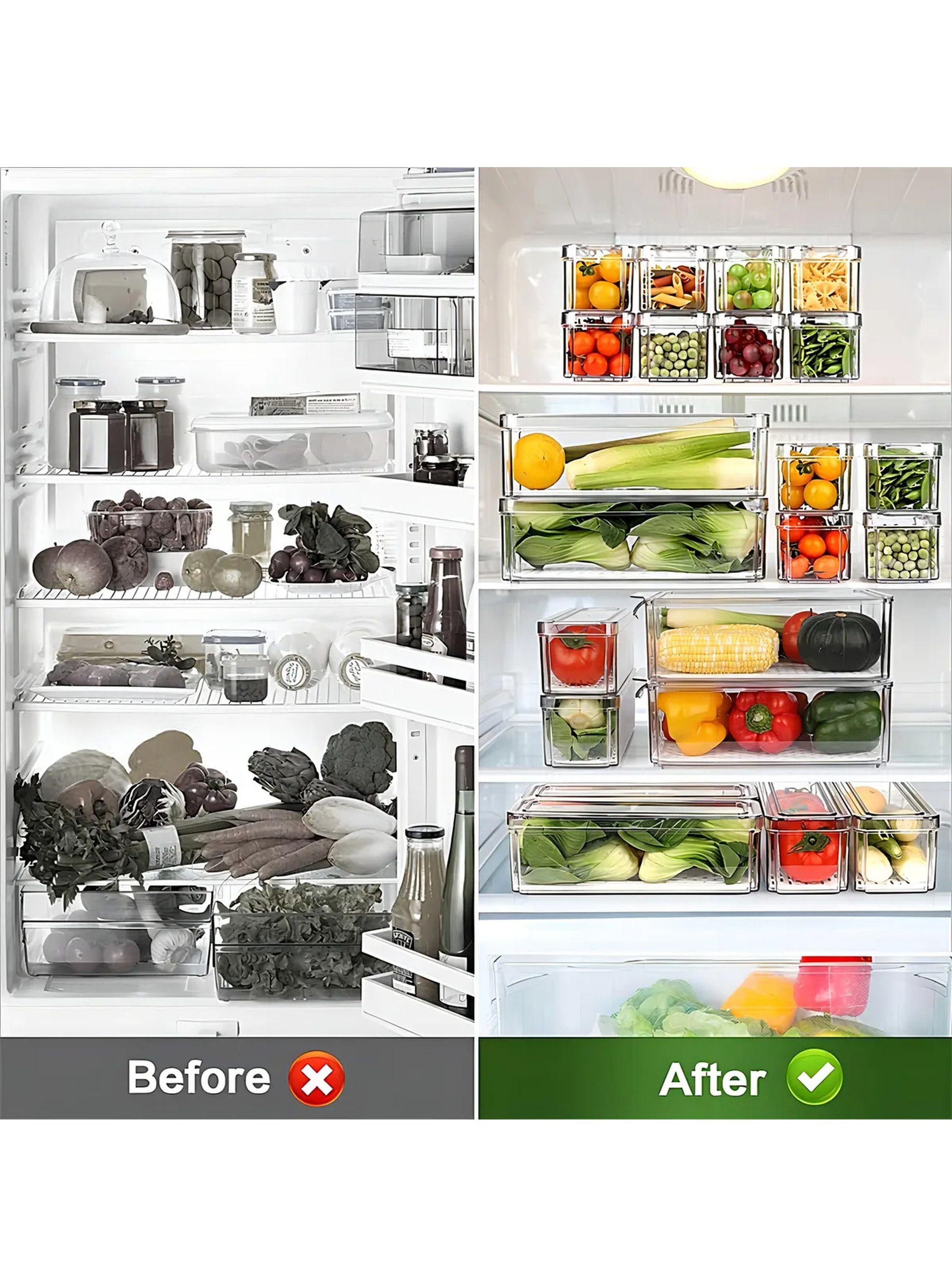 Contenedores Transparentes de Almacenamiento de Frutas y Verduras Apilables | Juego de 7 Piezas-3