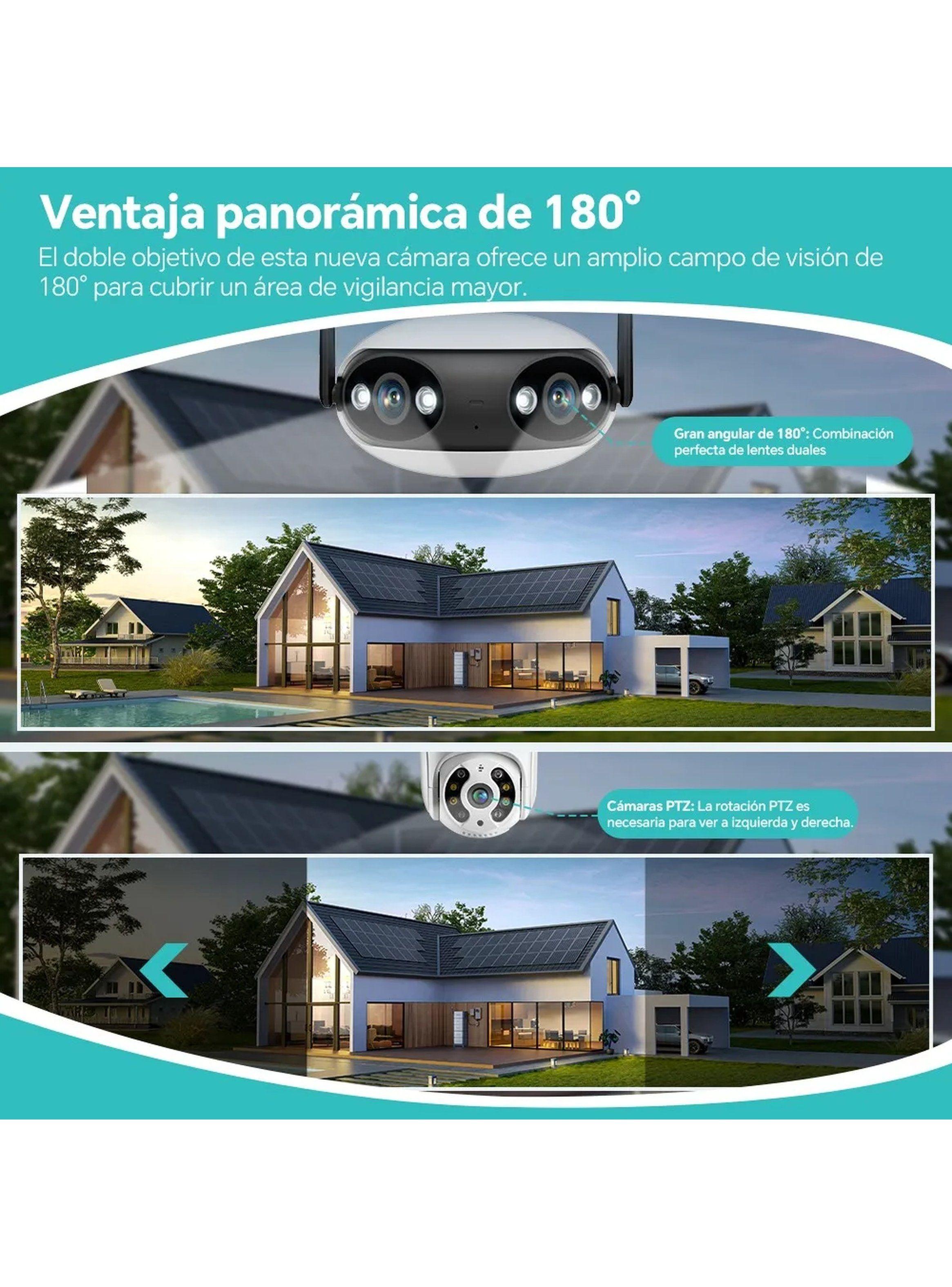 Cámara de Seguridad Gran Angular 180° Full HD 8MP Impermeable-2