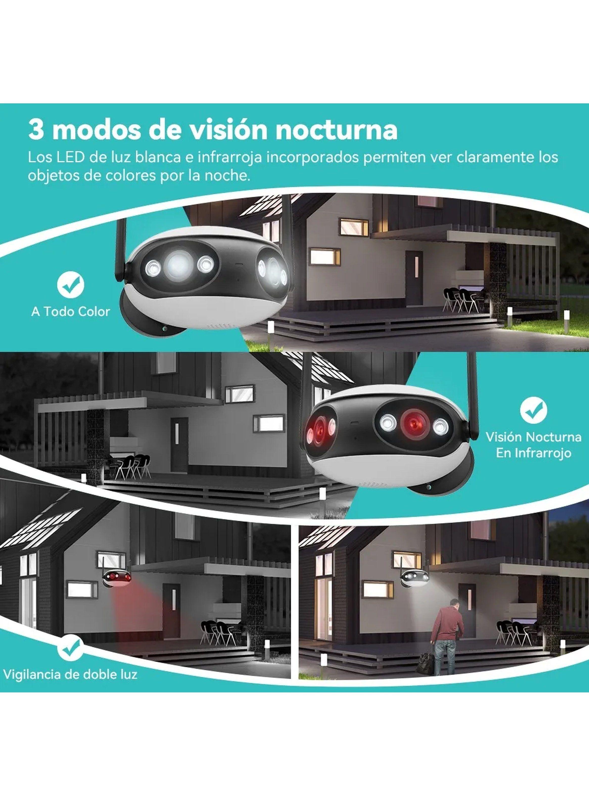 Cámara de Seguridad Gran Angular 180° Full HD 8MP Impermeable-5