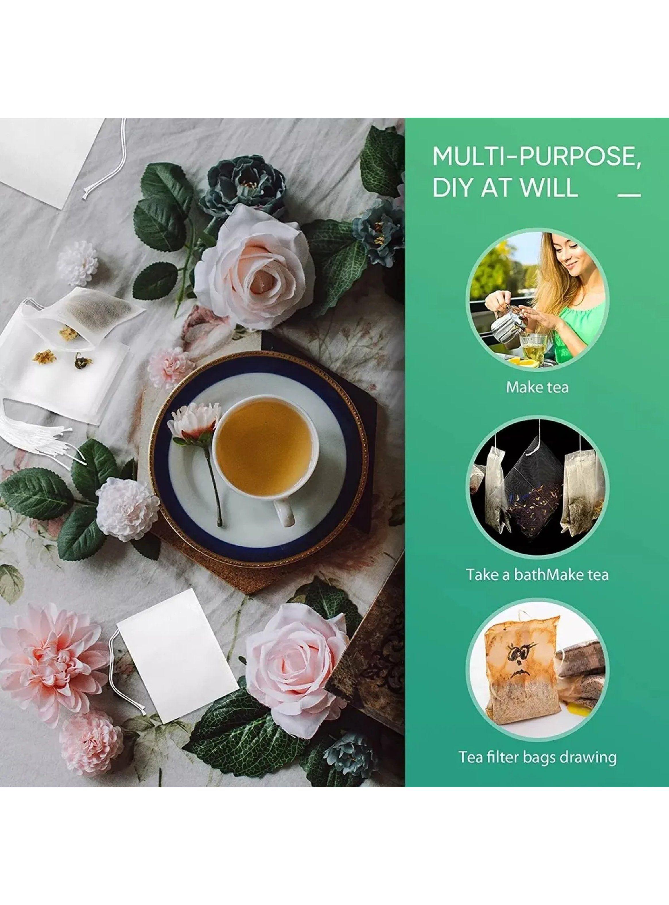 Bolsas de Té Desechables 5x7cm de Filtro de Papel Blanco-5