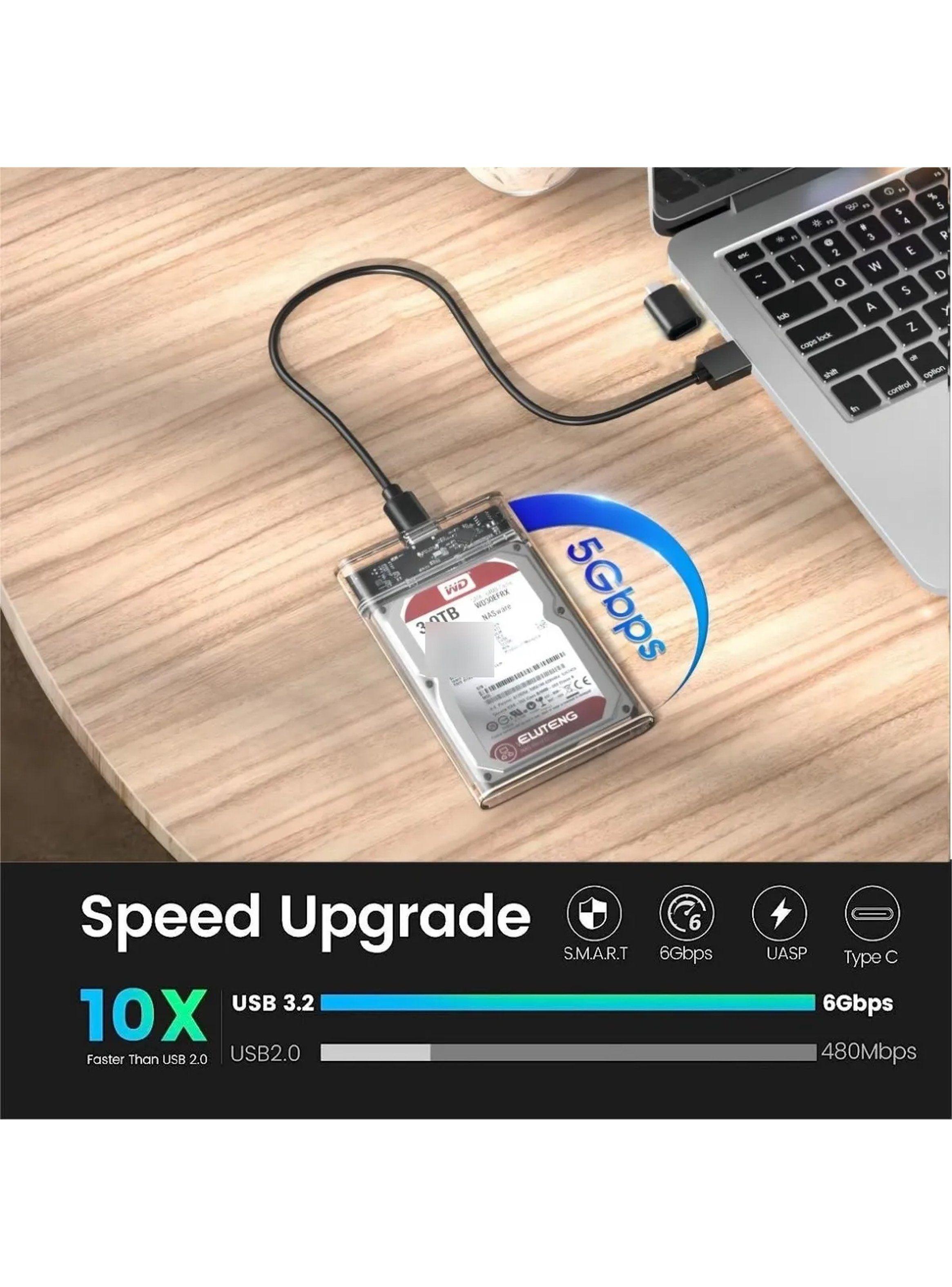 Carcasa Externa SSD/HDD Transparente USB 3.1 Tipo C-2
