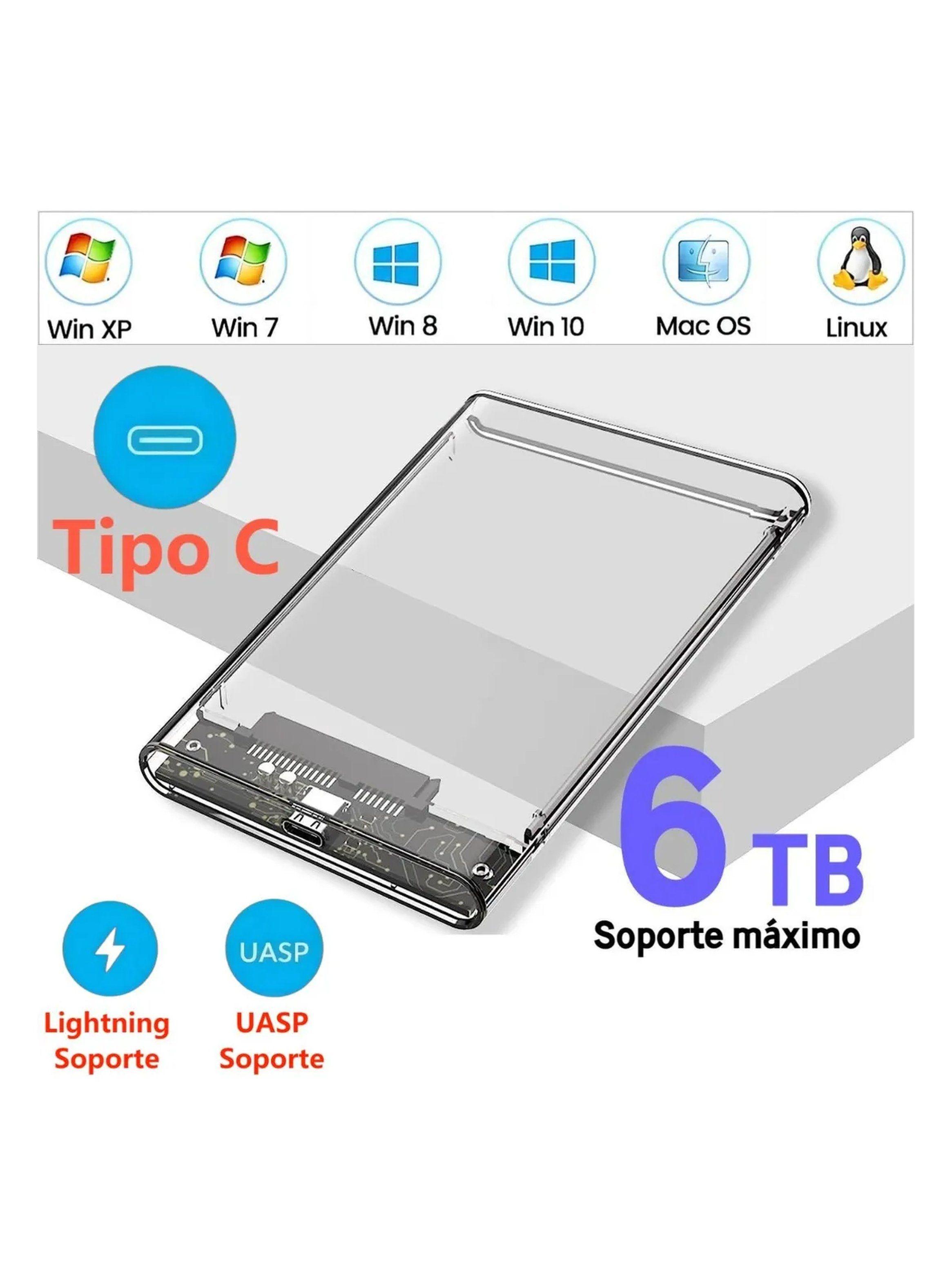 Carcasa Externa SSD/HDD Transparente USB 3.1 Tipo C-3