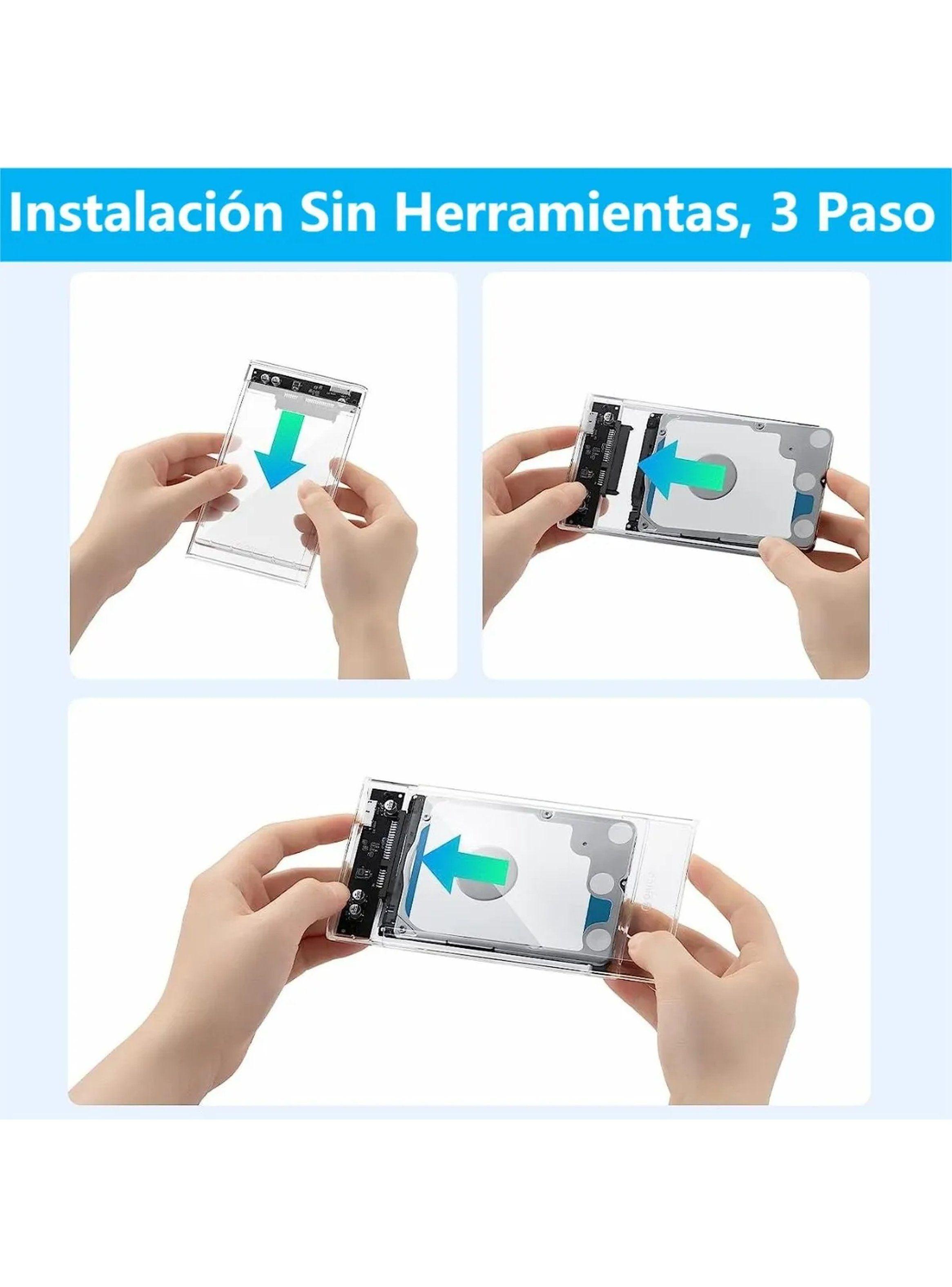 Carcasa Externa SSD/HDD Transparente USB 3.1 Tipo C-6