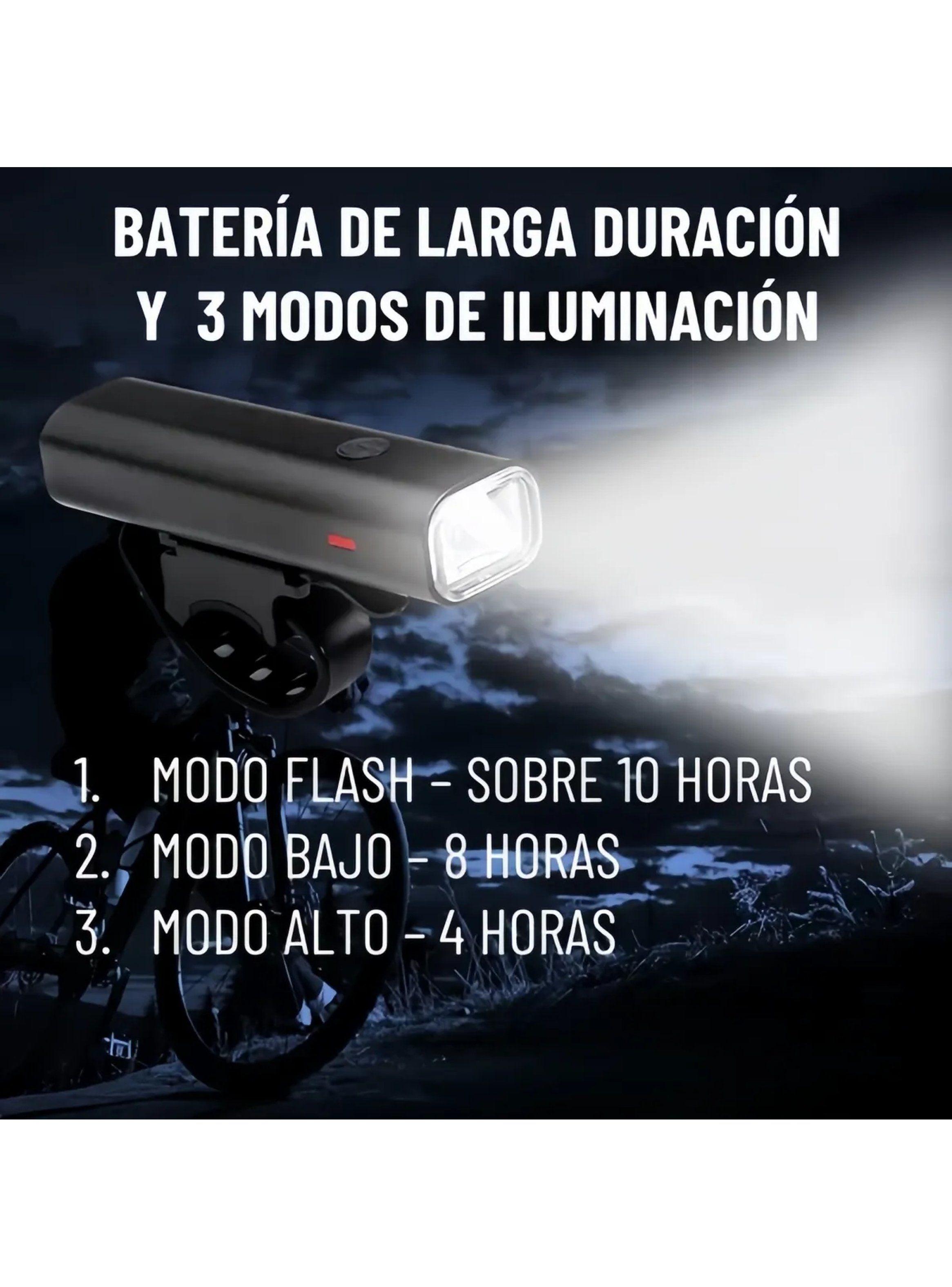 Luz Delantera y Trasera para Bicicleta Impermeable Recargable USB 8 Horas-4