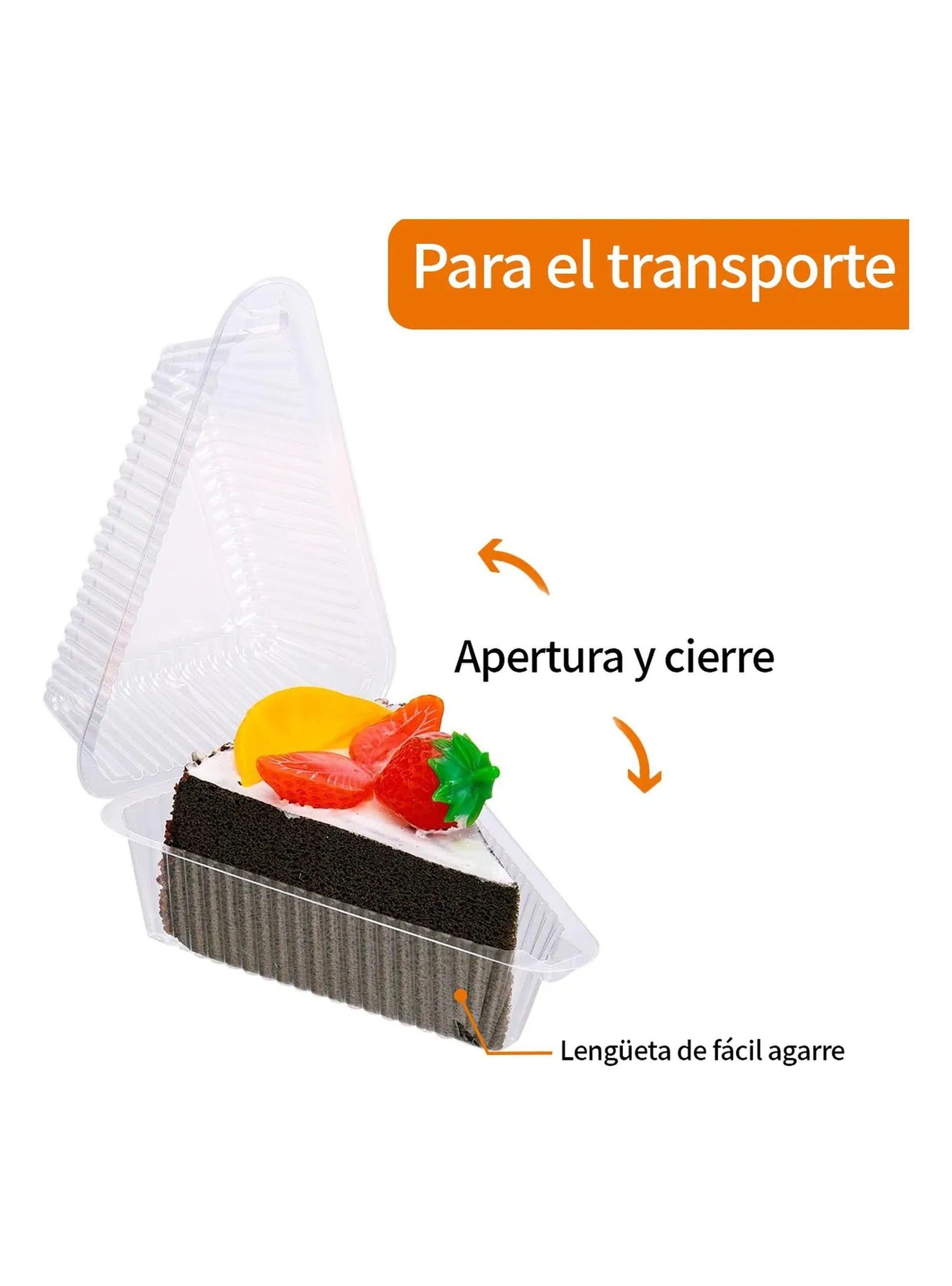 Contenedores de Plástico Transparentes para Pasteles Triangulares 13cm-3