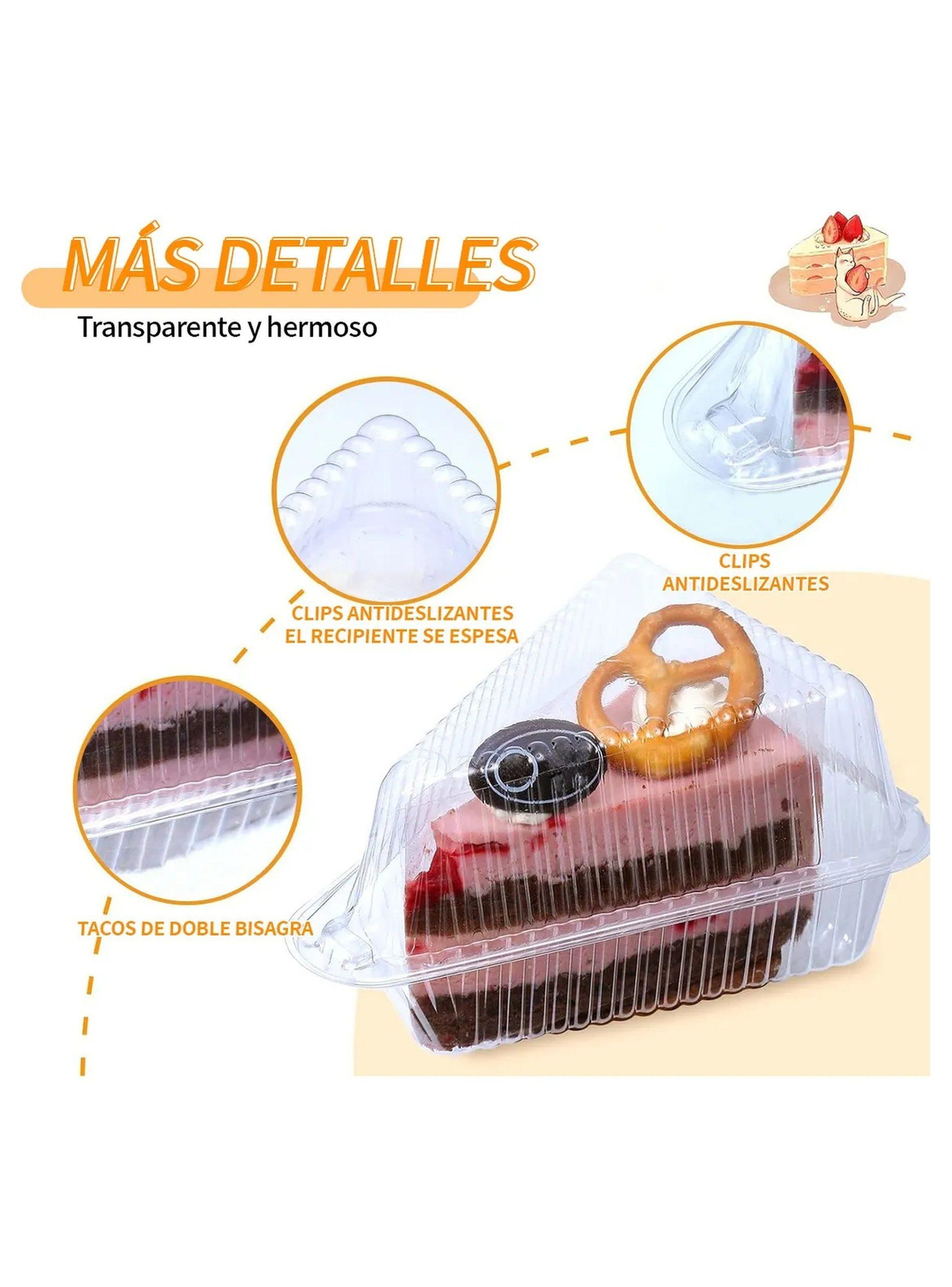 Contenedores de Plástico Transparentes para Pasteles Triangulares 13cm-4