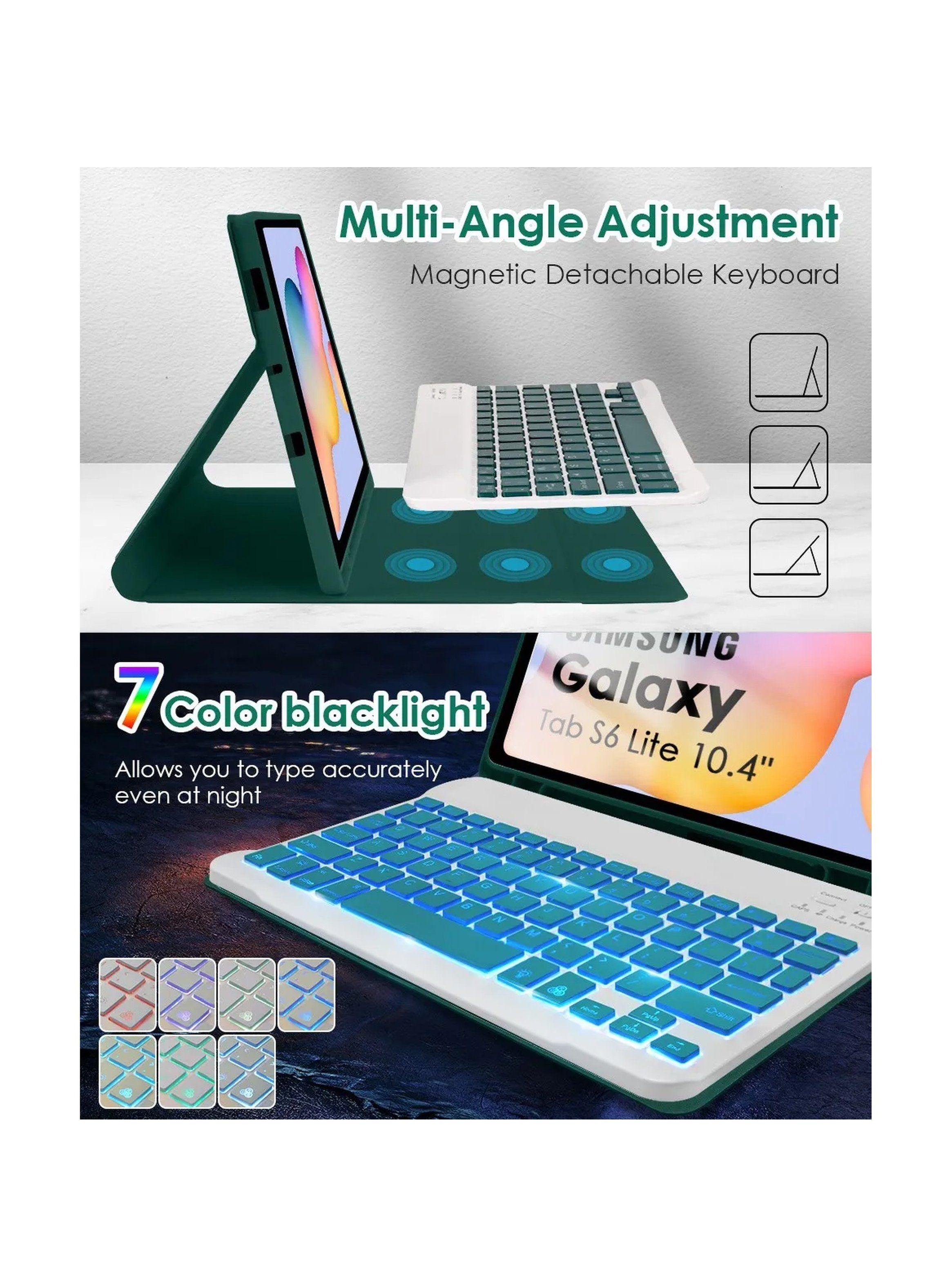 Funda con Teclado Retroiluminado para Samsung Galaxy Tab S6 Lite 10.4" Magnética Ajustable-1