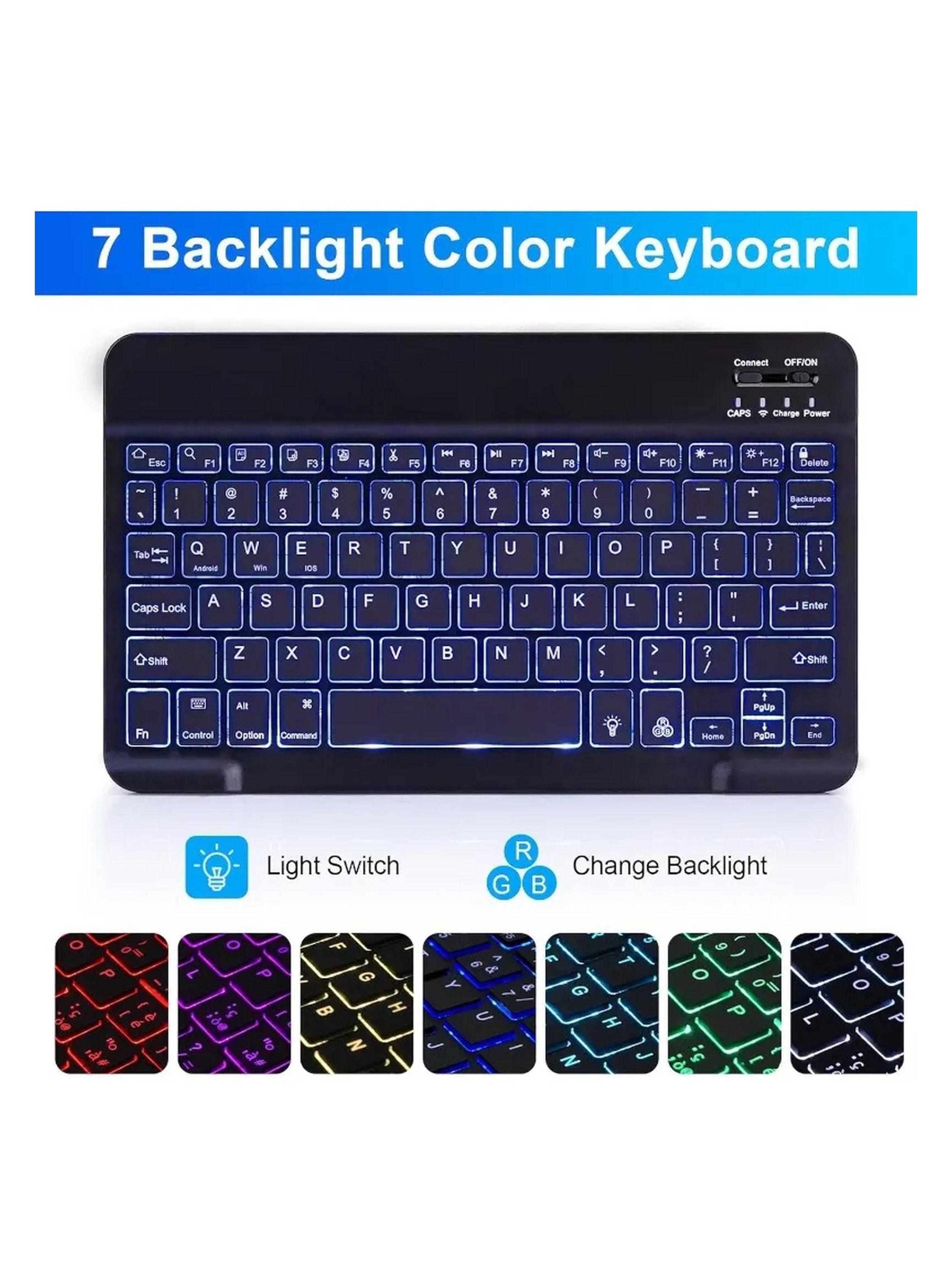 Funda con Teclado Retroiluminado para Samsung Galaxy Tab S6 Lite 10.4" Magnética Ajustable-3