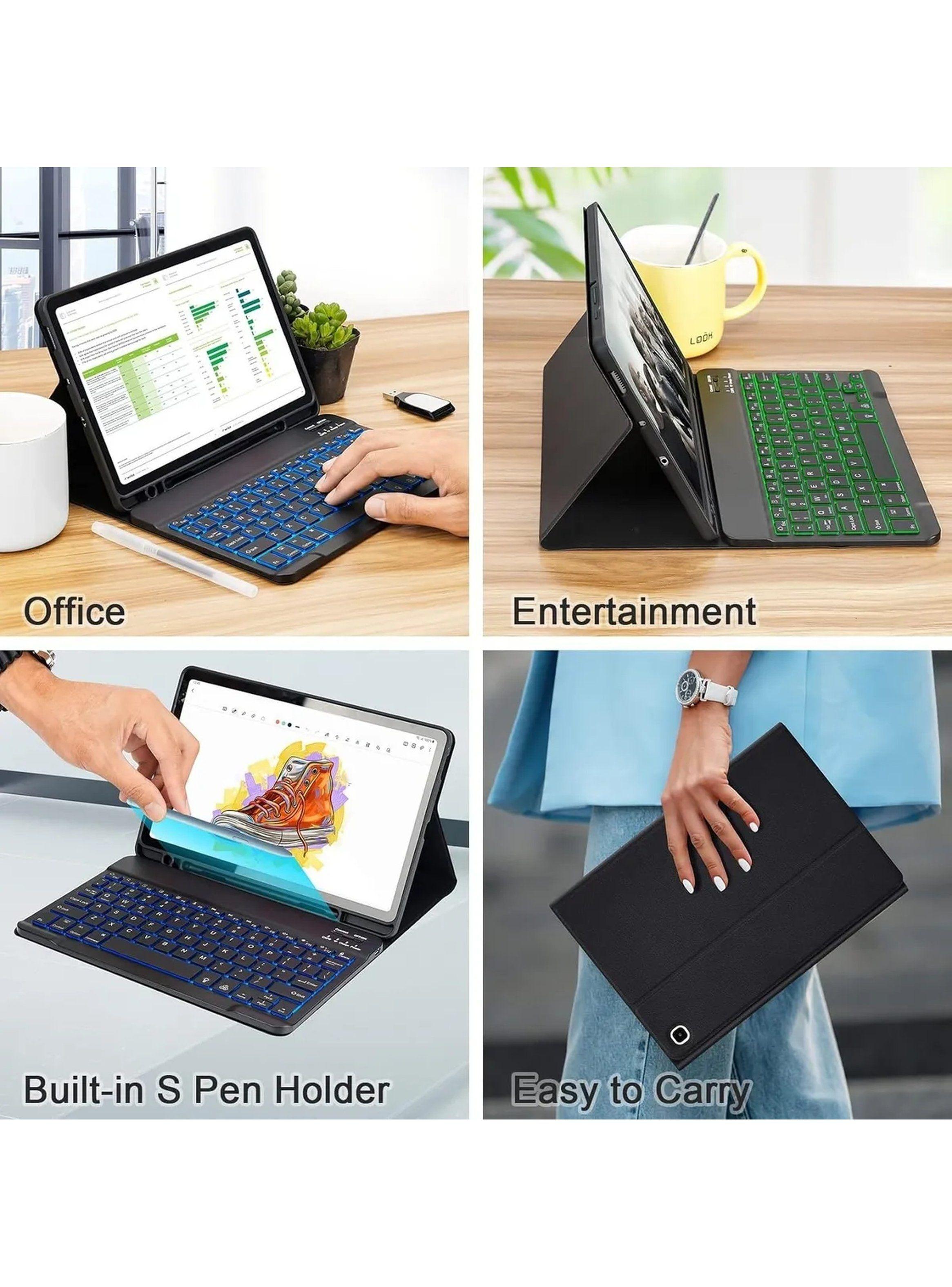 Funda con Teclado Retroiluminado para Samsung Galaxy Tab S6 Lite 10.4" Magnética Ajustable-6