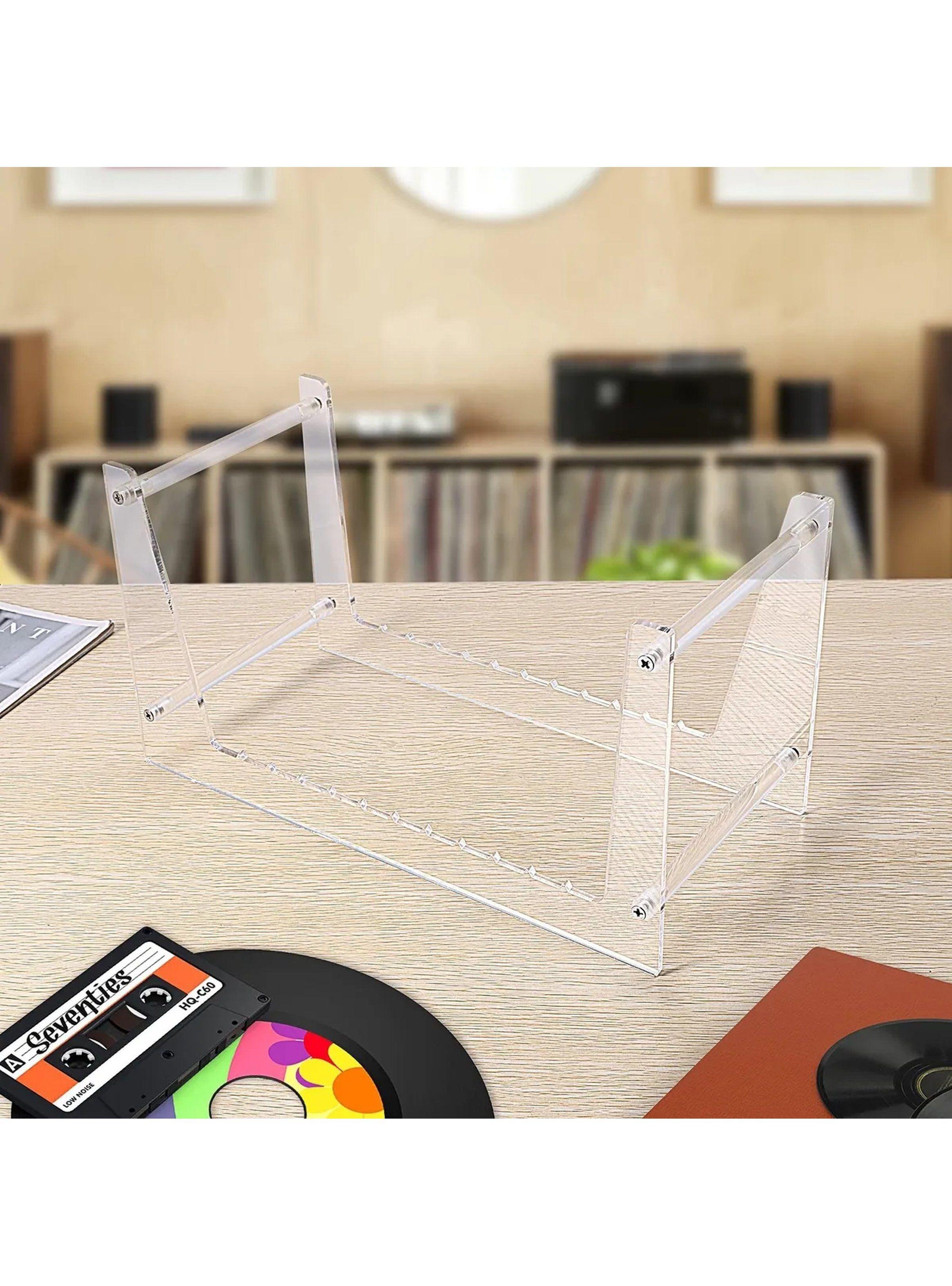 Estante de Acrílico para Discos de Vinilo Transparente Ajustable-5