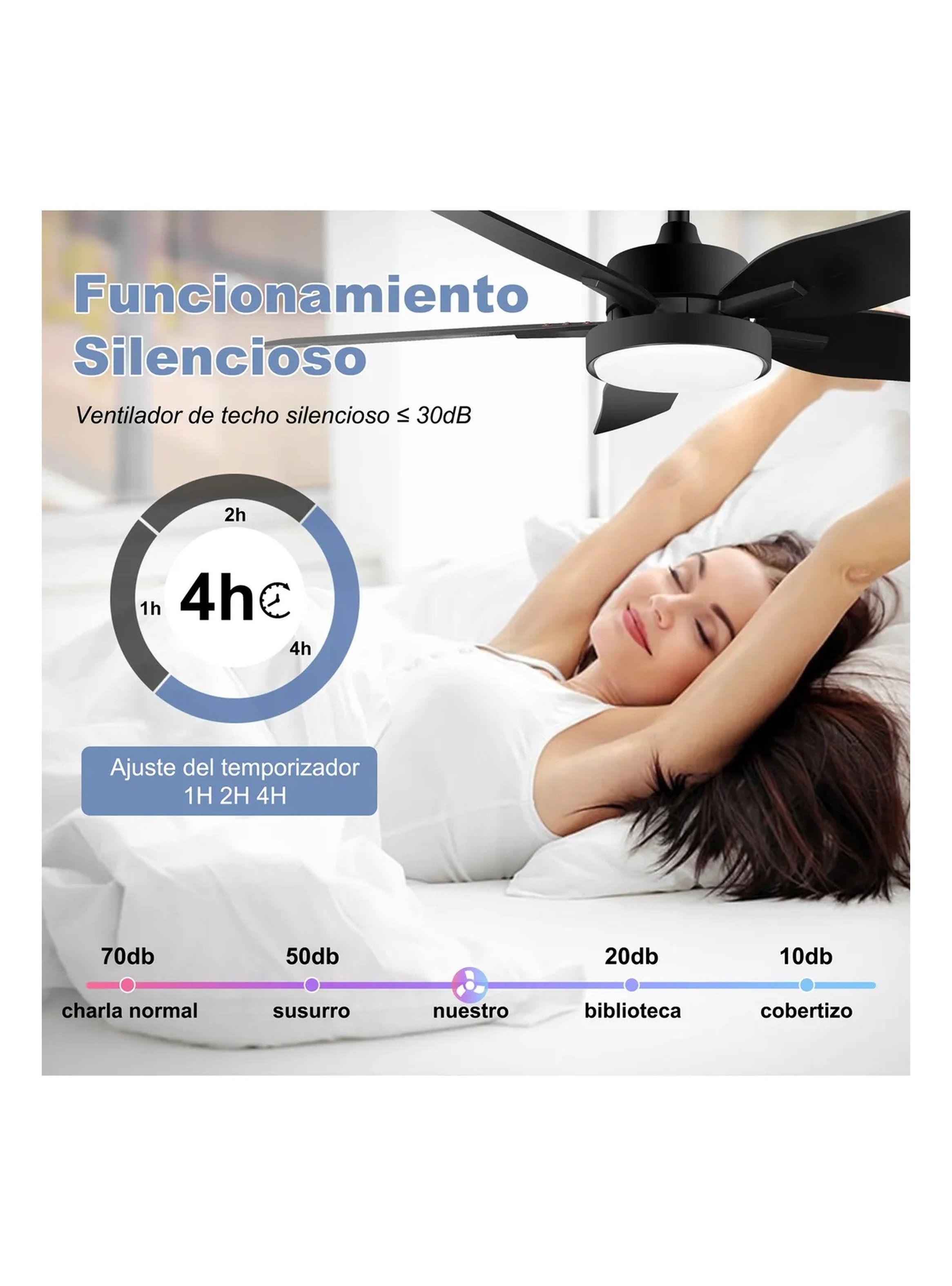 Ventilador De Techo Silencioso LED Control Remoto 6 Velocidades-1