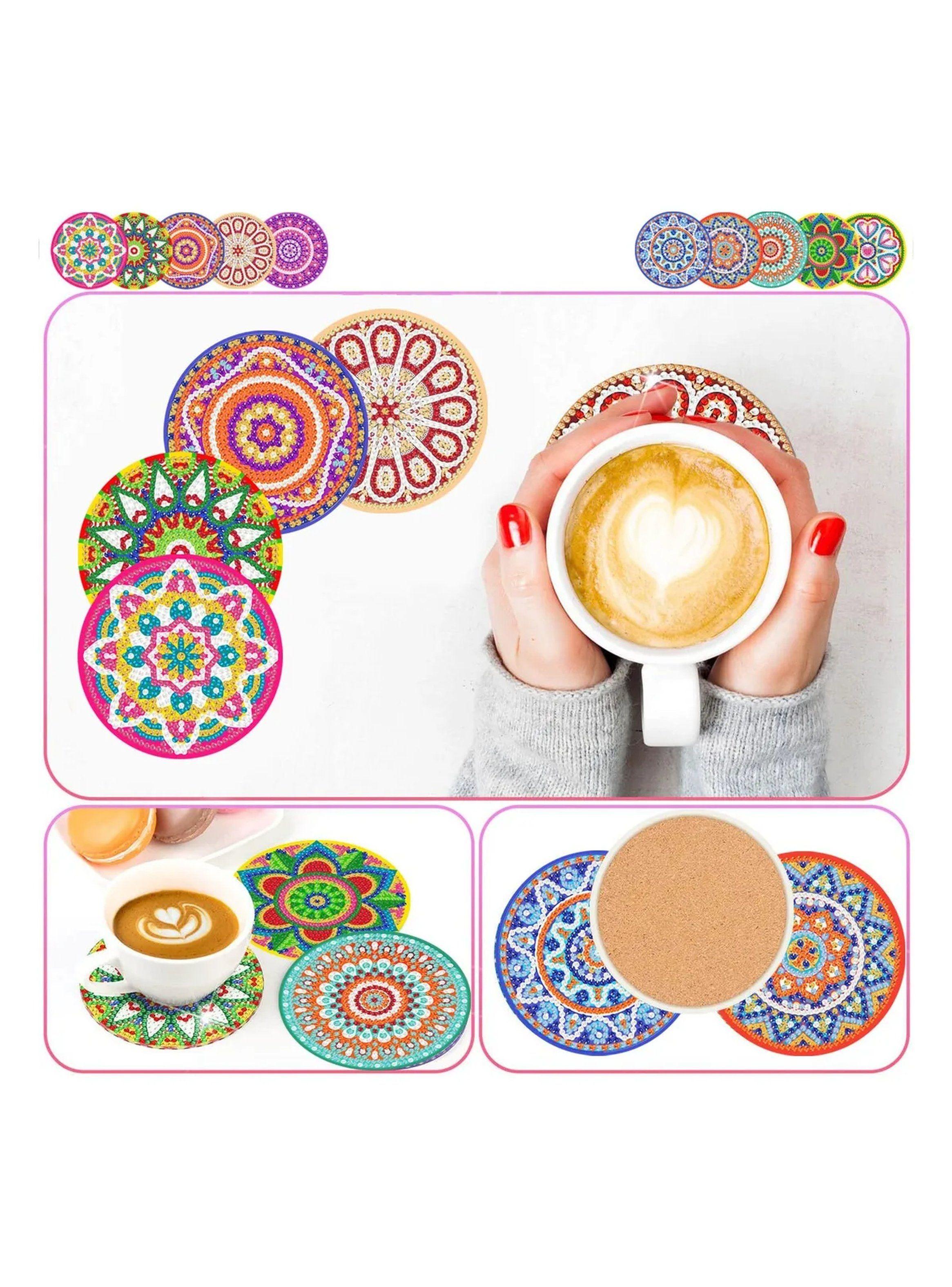 Posavasos Redondos con Diseño Mandala Kit DIY 10 Piezas-2