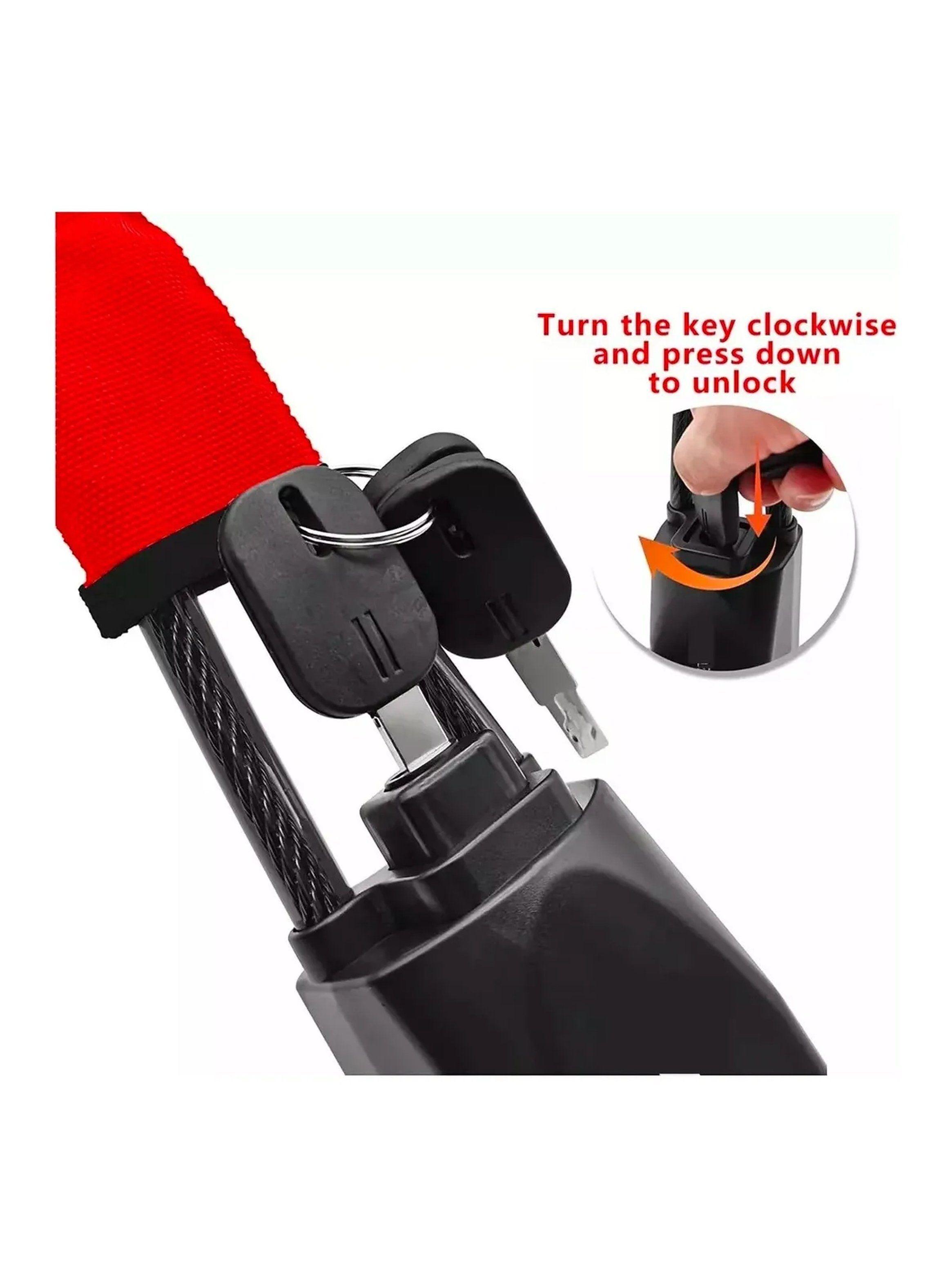 Bloqueo Antirrobo para Volante y Pedal Ajustable 65.5 cm Rojo-3