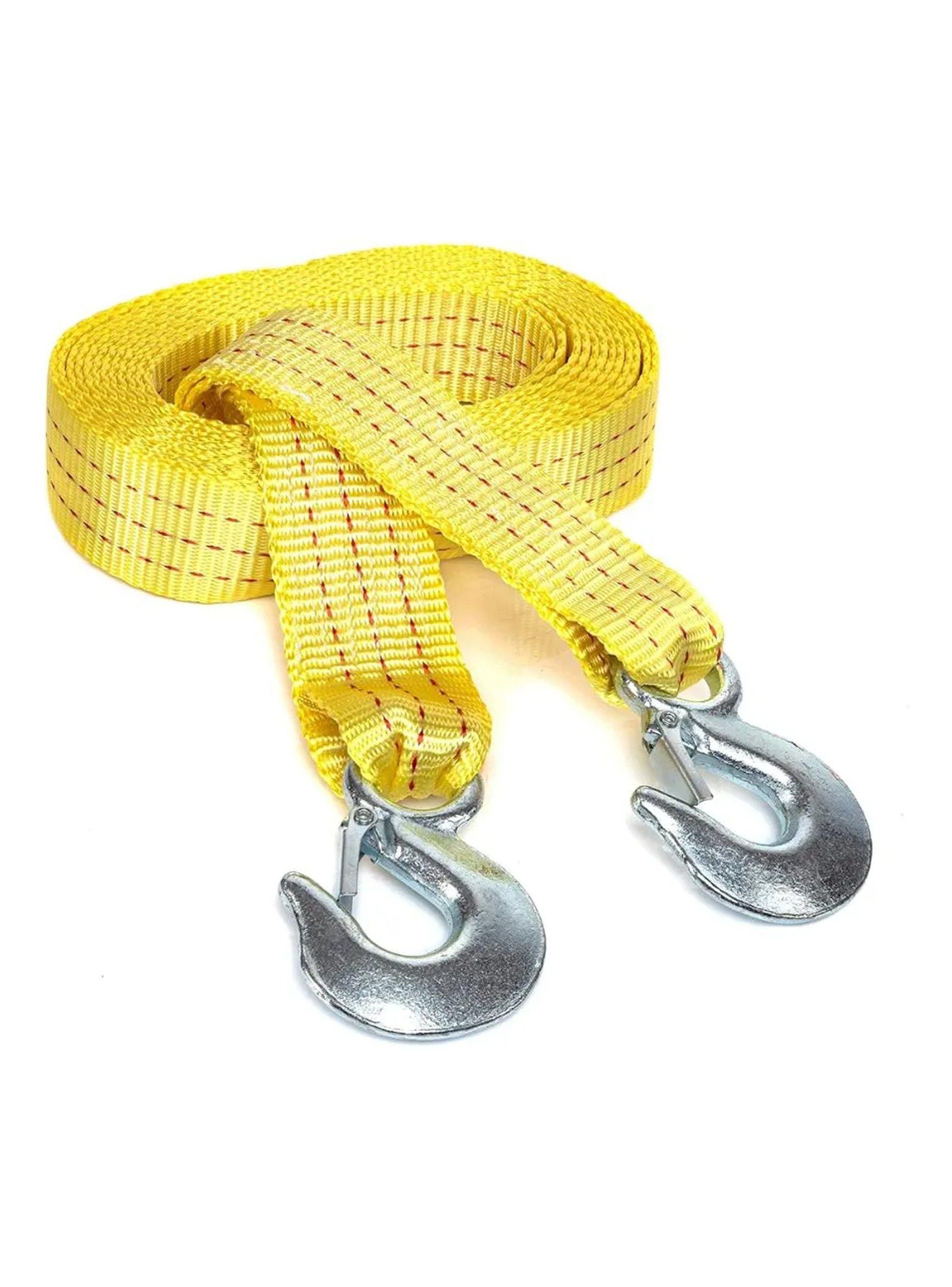 Correa de Remolque 3 Metros 4500 Kg Gancho Metálico Amarillo-0