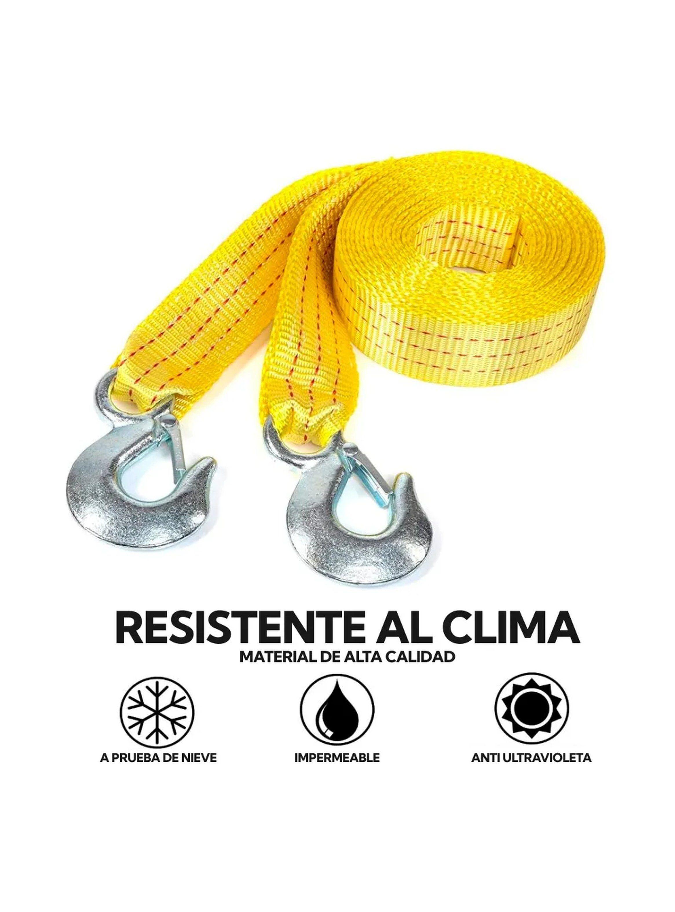 Correa de Remolque 3 Metros 4500 Kg Gancho Metálico Amarillo-4