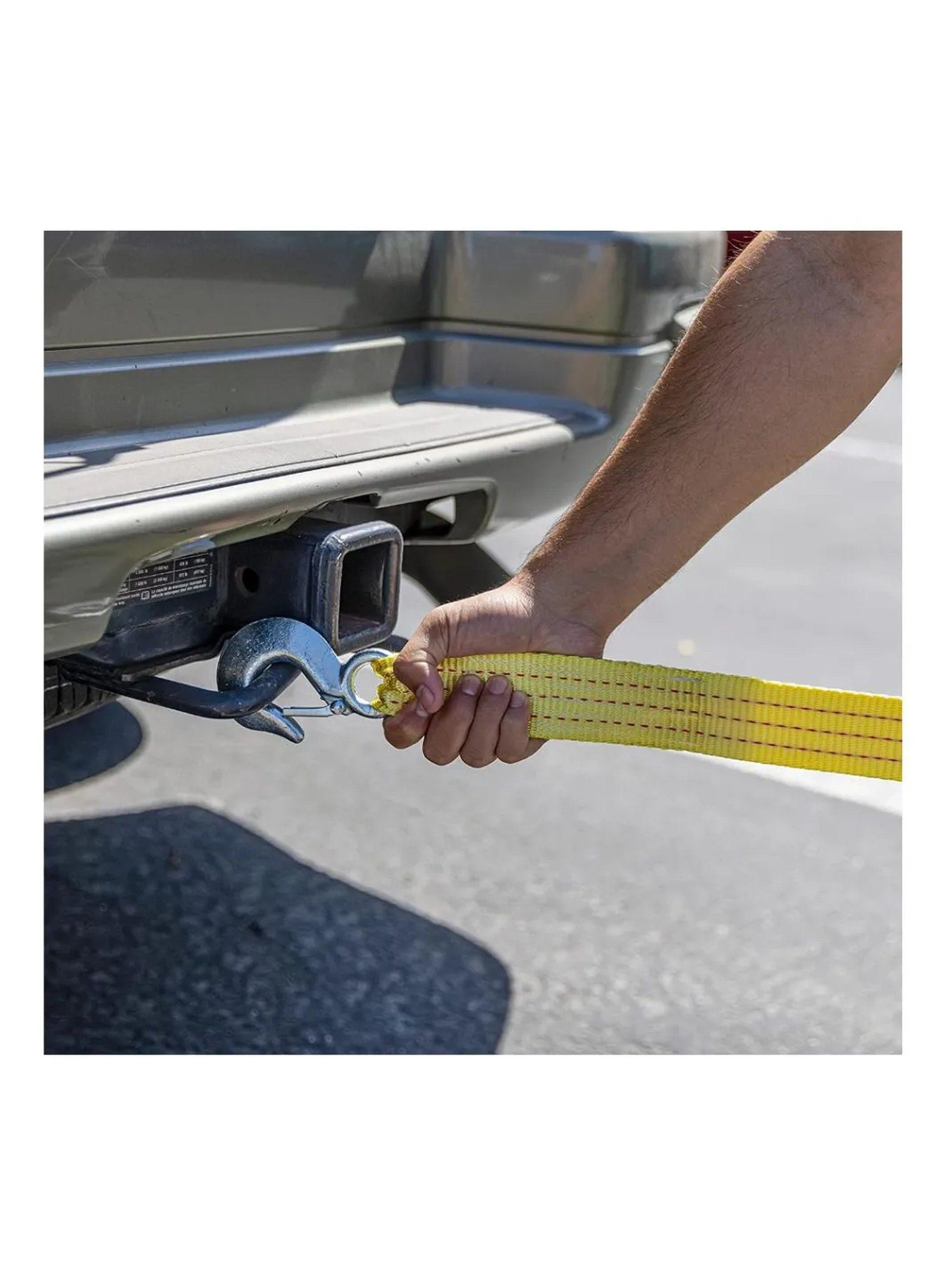 Correa de Remolque 3 Metros 4500 Kg Gancho Metálico Amarillo-5