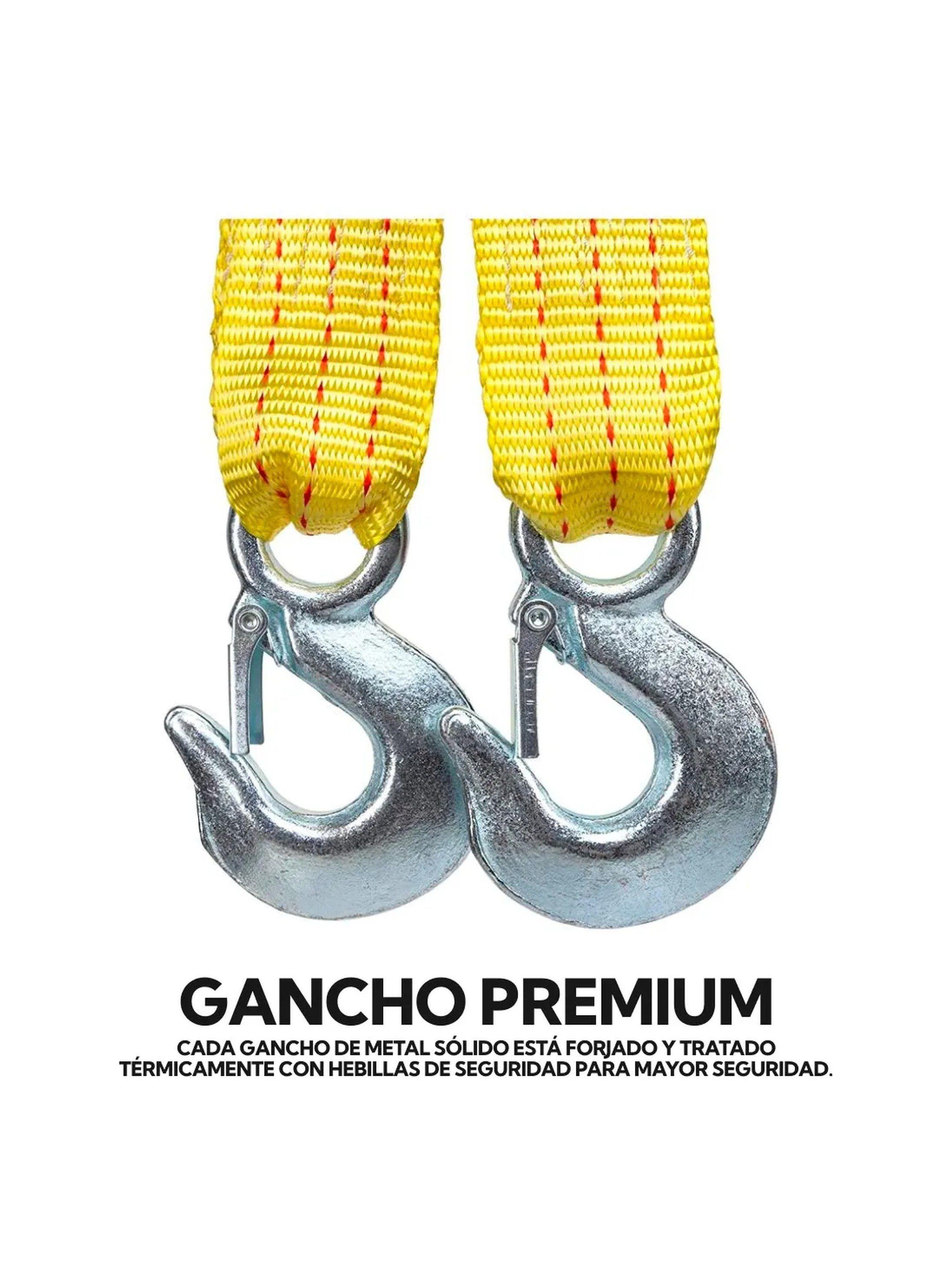 Correa de Remolque 3 Metros 4500 Kg Gancho Metálico Amarillo-6
