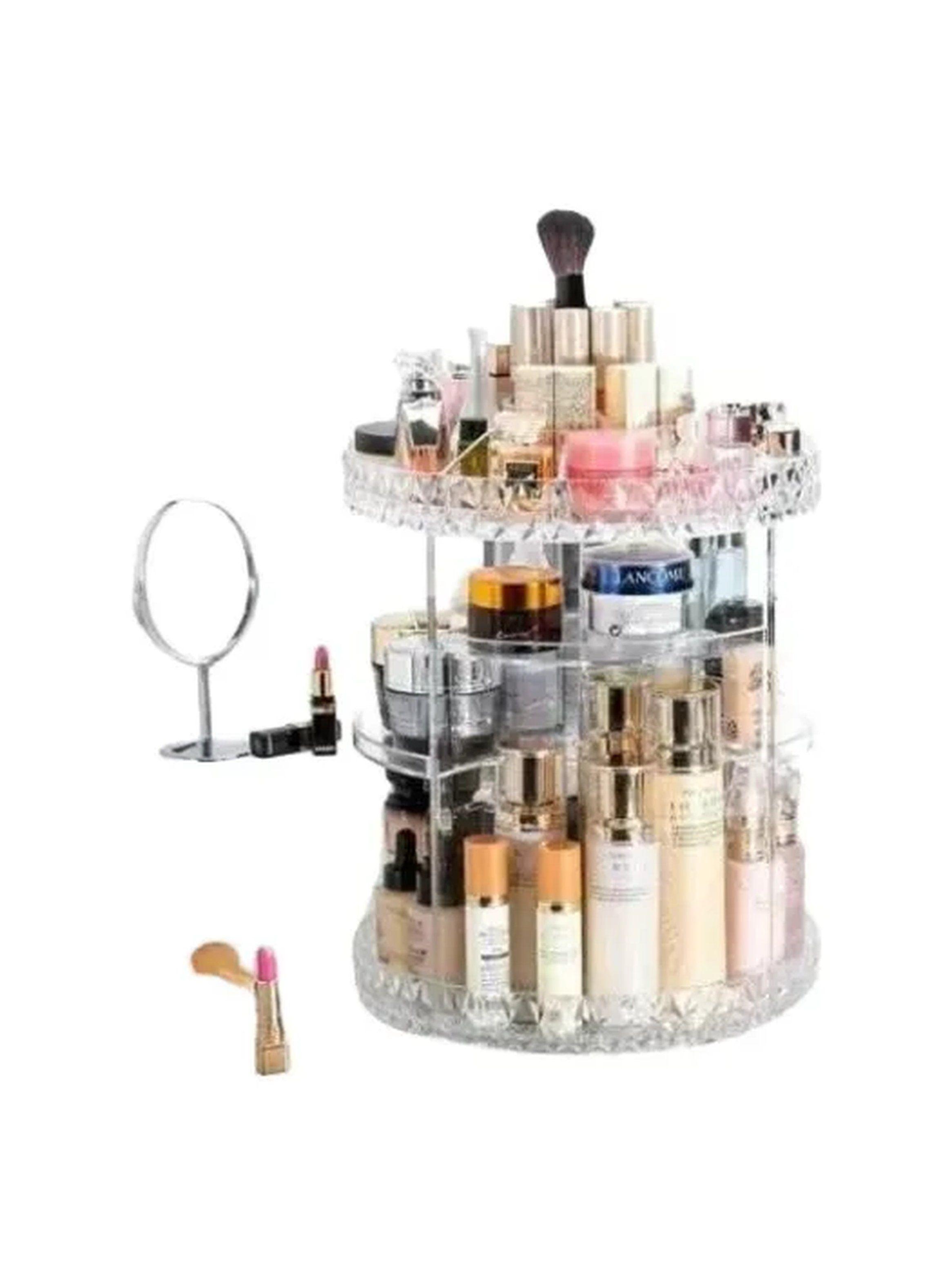 Organizador de Maquillaje Giratorio Acrílico Transparente 30 cm-0