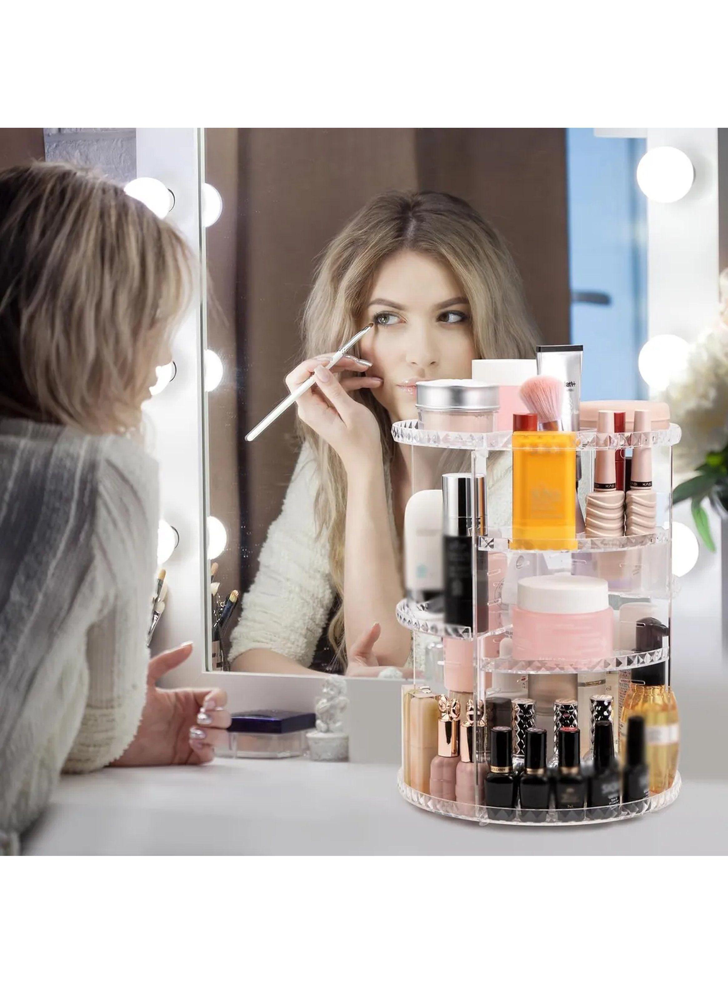 Organizador de Maquillaje Giratorio Acrílico Transparente 30 cm-1