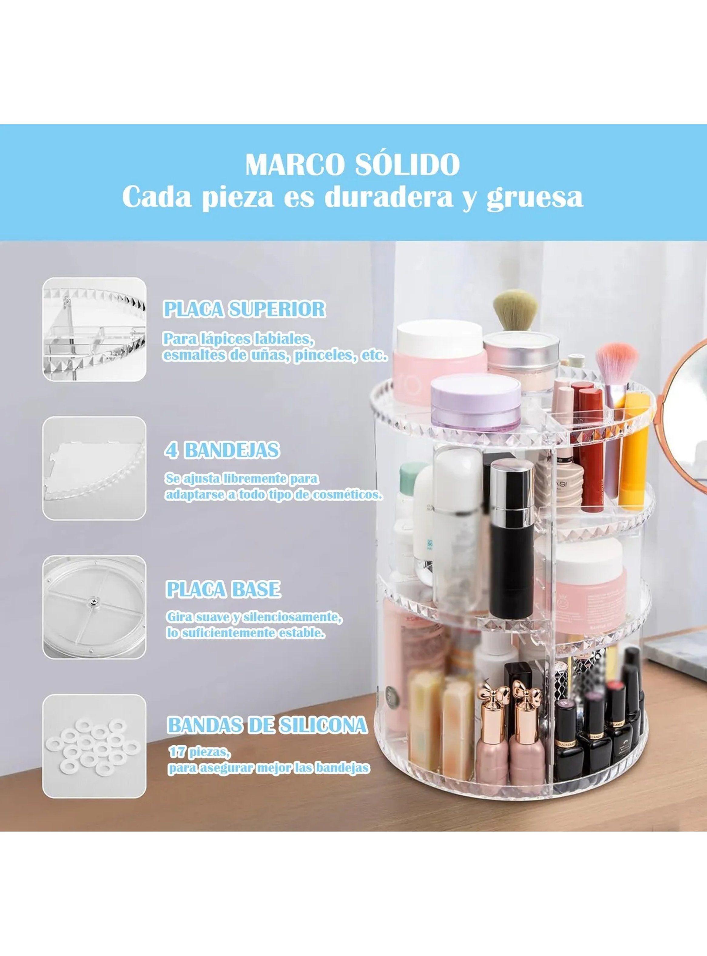 Organizador de Maquillaje Giratorio Acrílico Transparente 30 cm-6