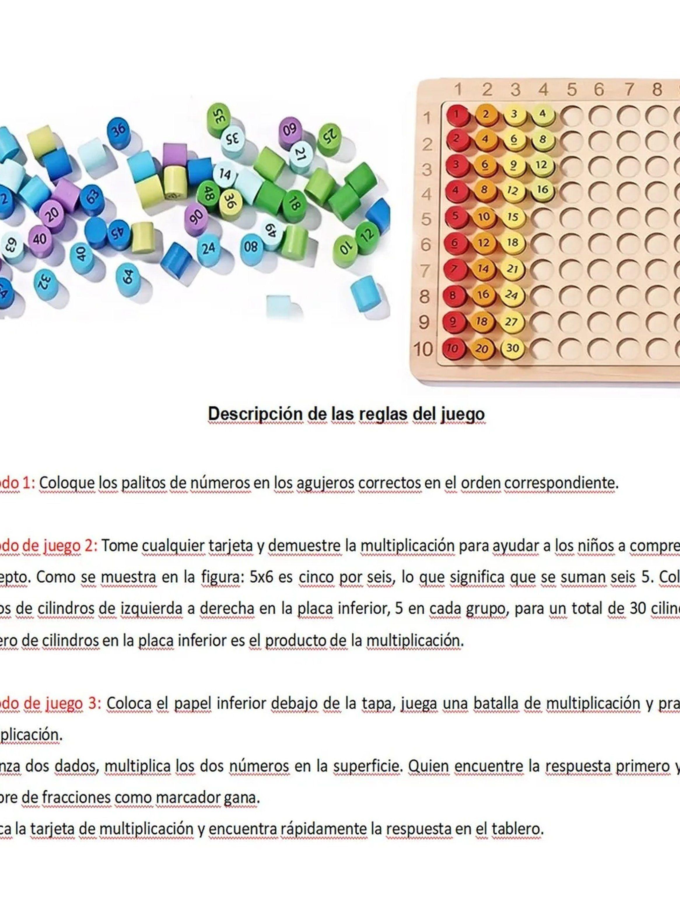 Juego De Tablero Multiplicación Montessori Madera Niños Educativo-2