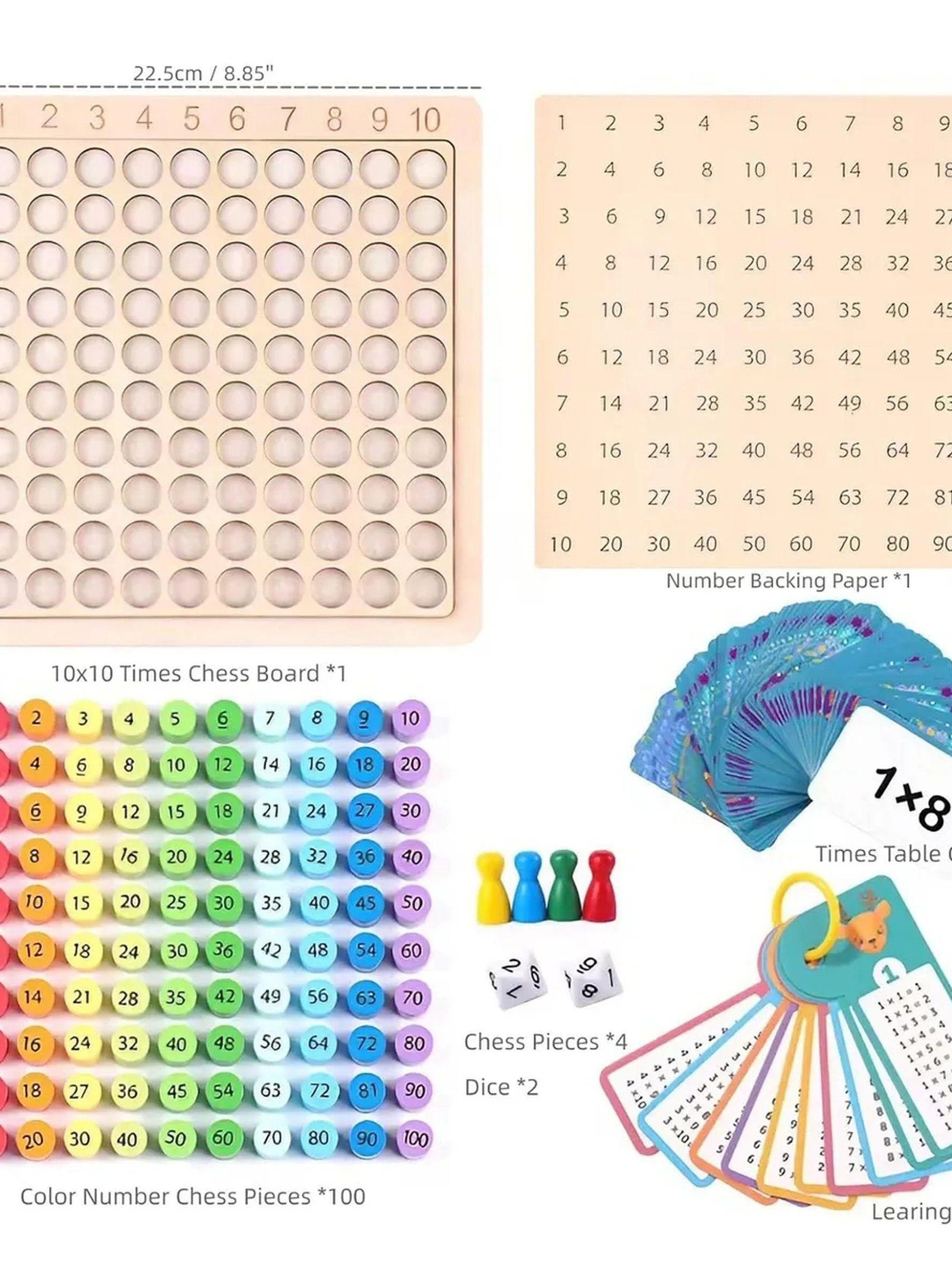 Juego De Tablero Multiplicación Montessori Madera Niños Educativo-3