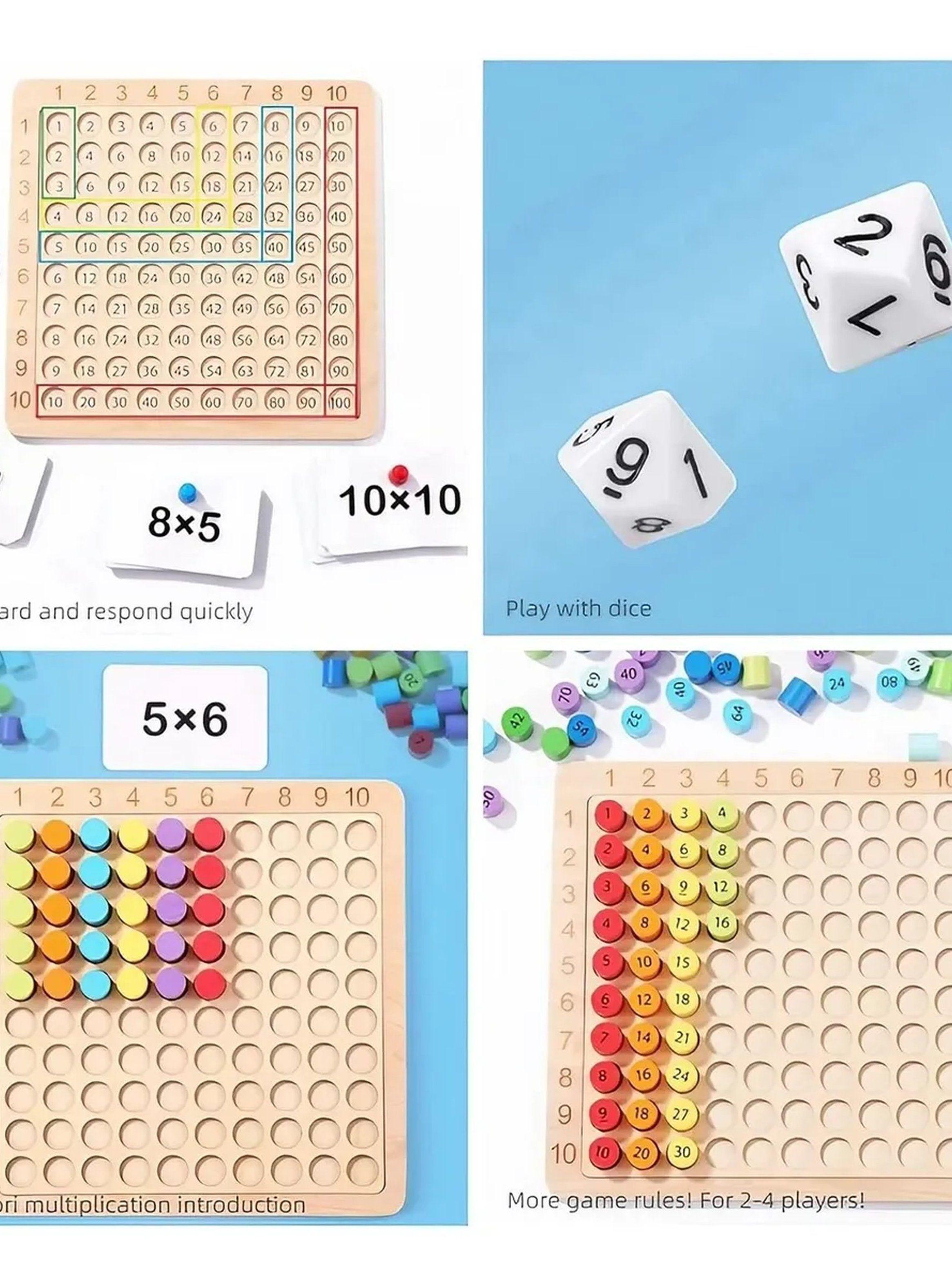 Juego De Tablero Multiplicación Montessori Madera Niños Educativo-6