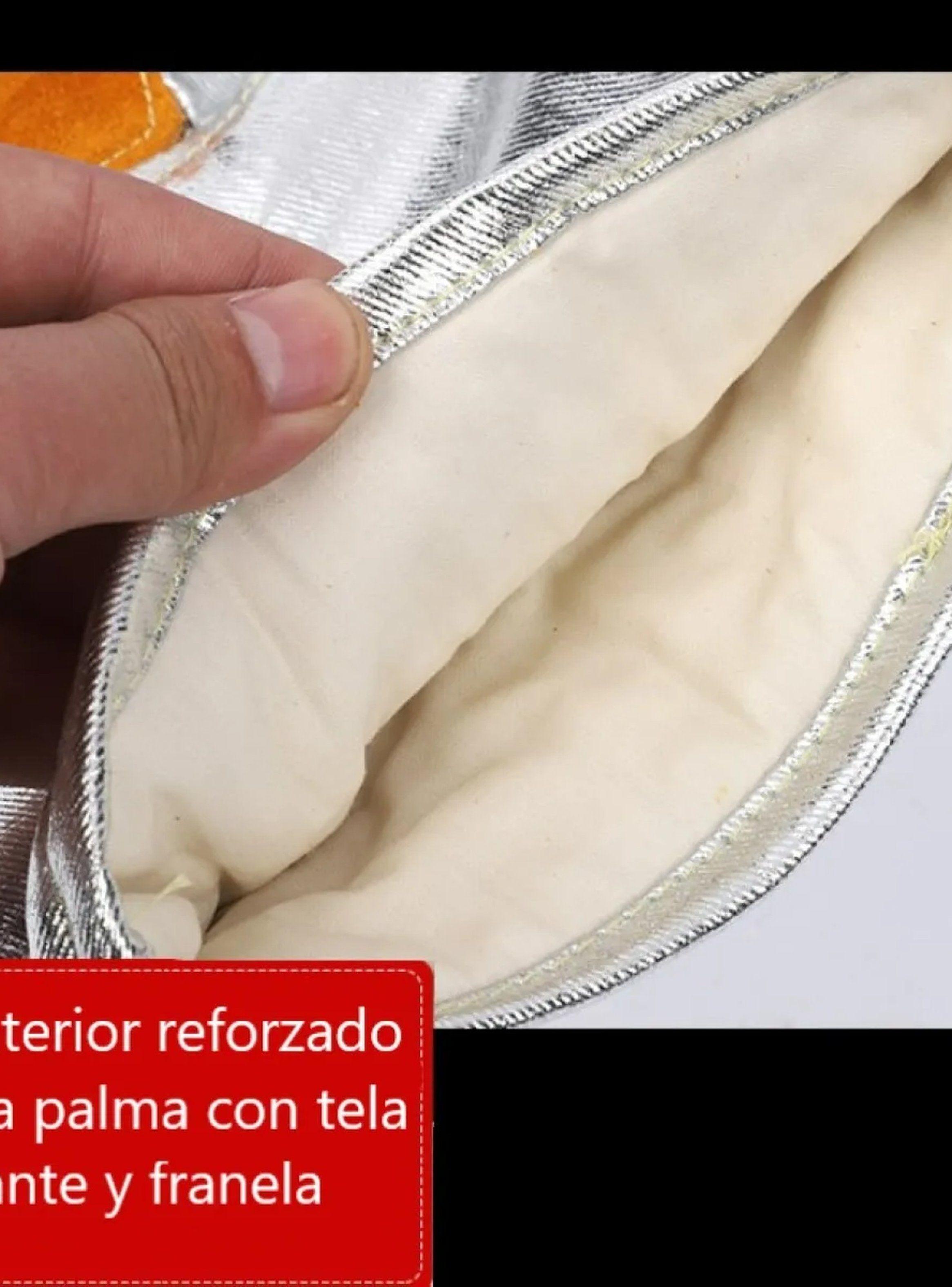 Guantes Resistentes al Calor 23cm Cuero y Fibra de Aluminio Aislantes-3