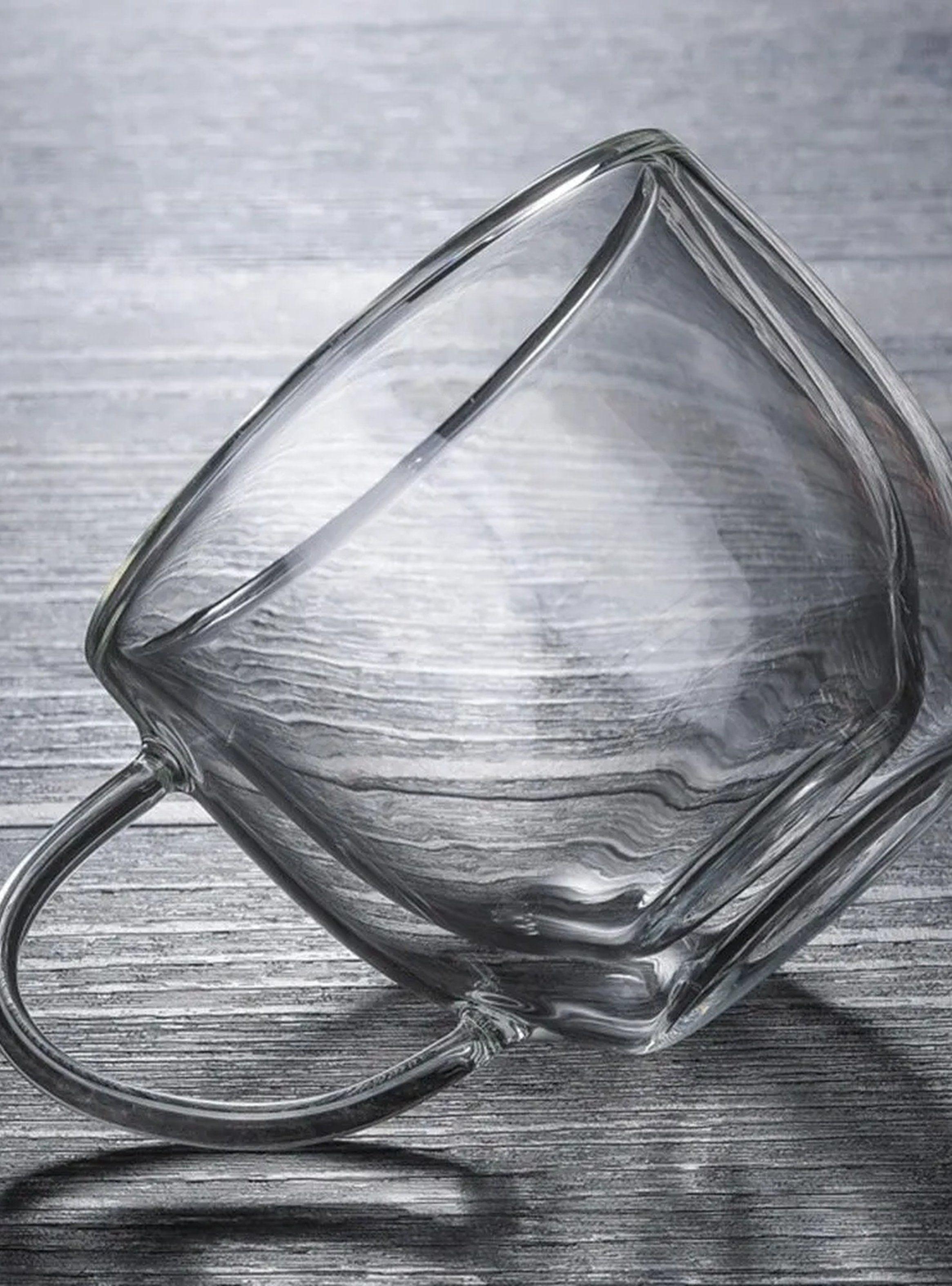 Taza de Vidrio Doble Pared Transparente Resistente al Calor 250ml-2