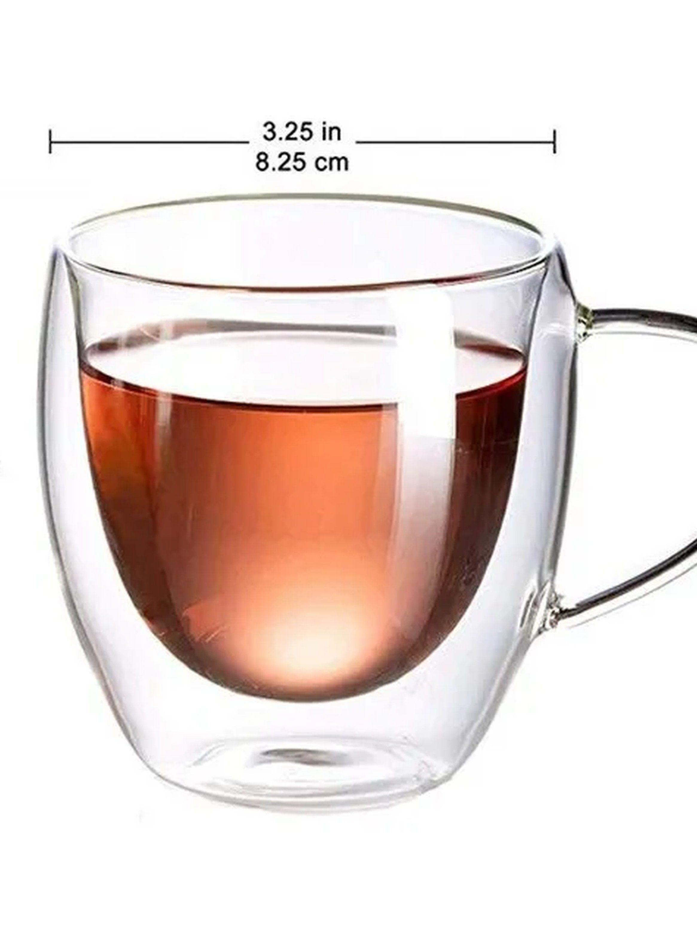 Taza de Vidrio Doble Pared Transparente Resistente al Calor 250ml-5