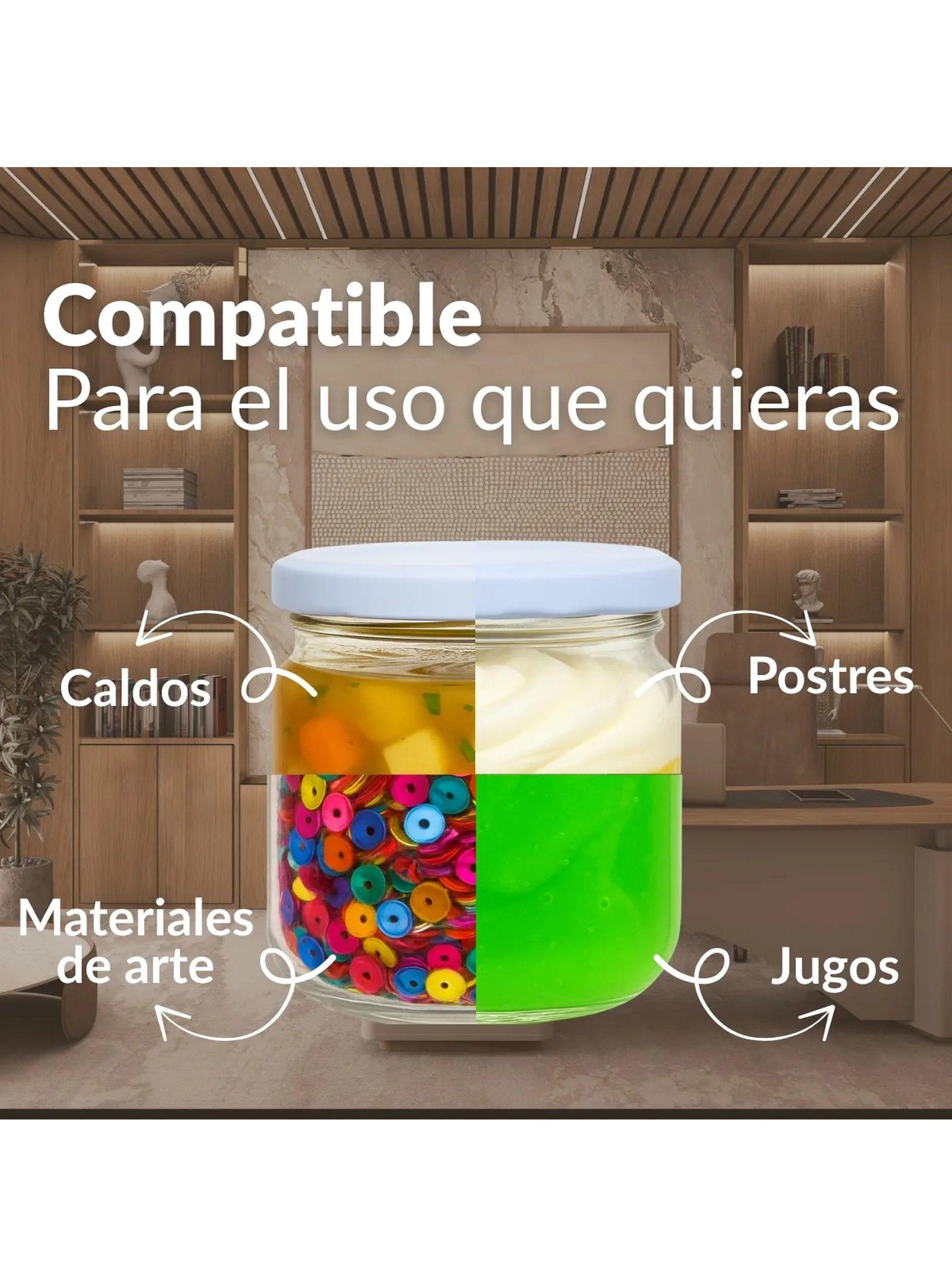 Frasco Conservero 460cc Tapa de Plástico Blanco-4